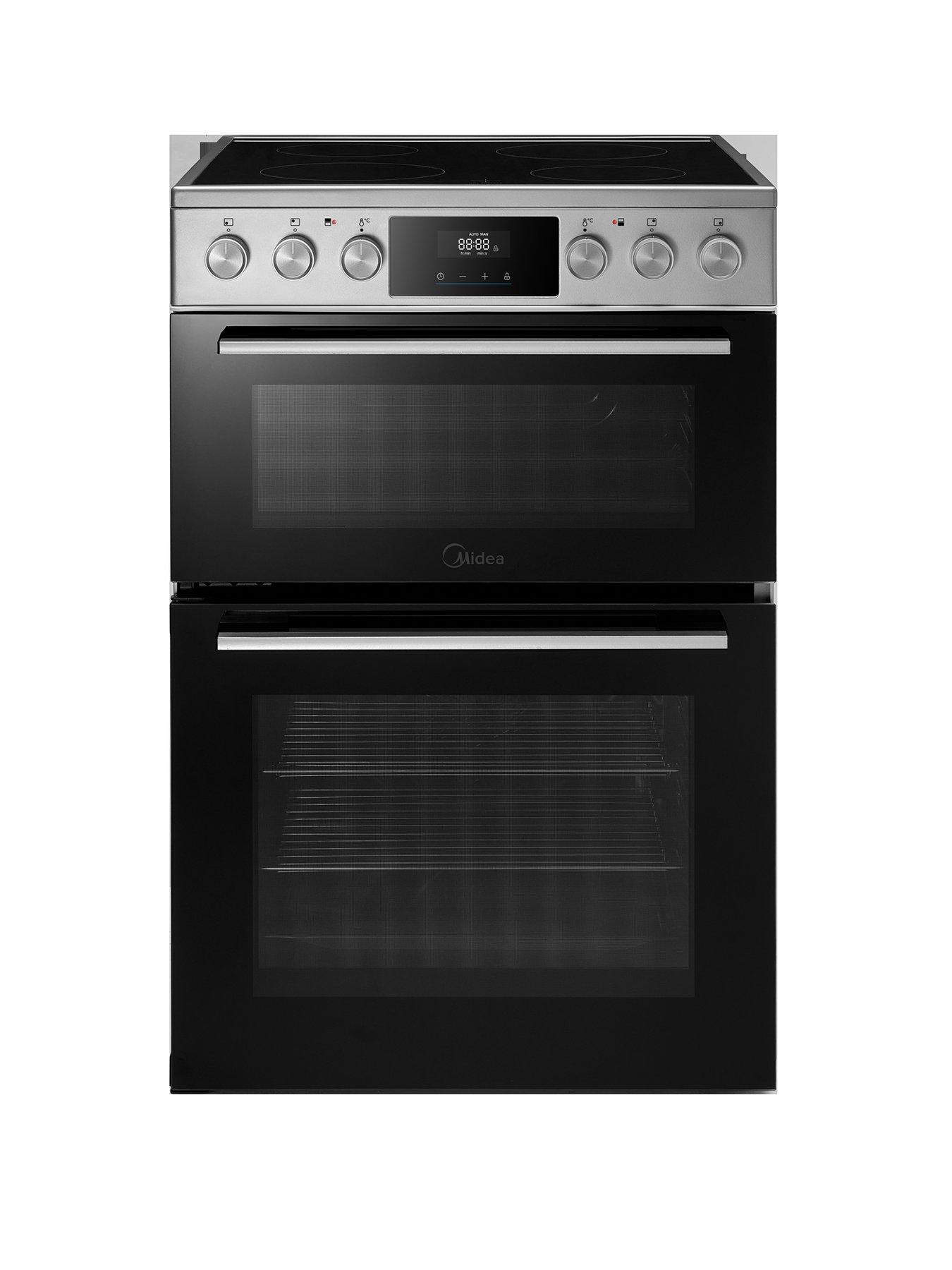 Midea MFO24EME4R118-SS 60cm Double Oven Freestanding Cooker With Ceramic Hob - Stainless Steel