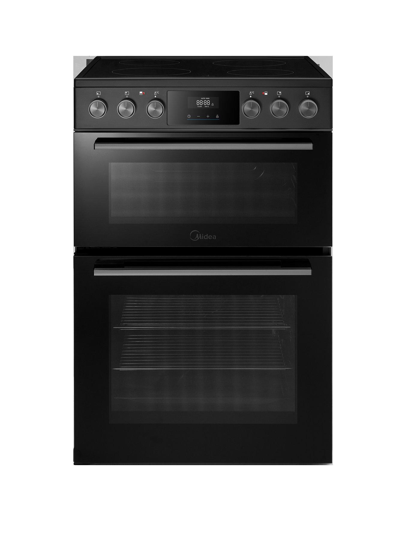 Midea MFO24EME4R118-BK 60cm Double Oven Freestanding Cooker With Ceramic Hob - Black
