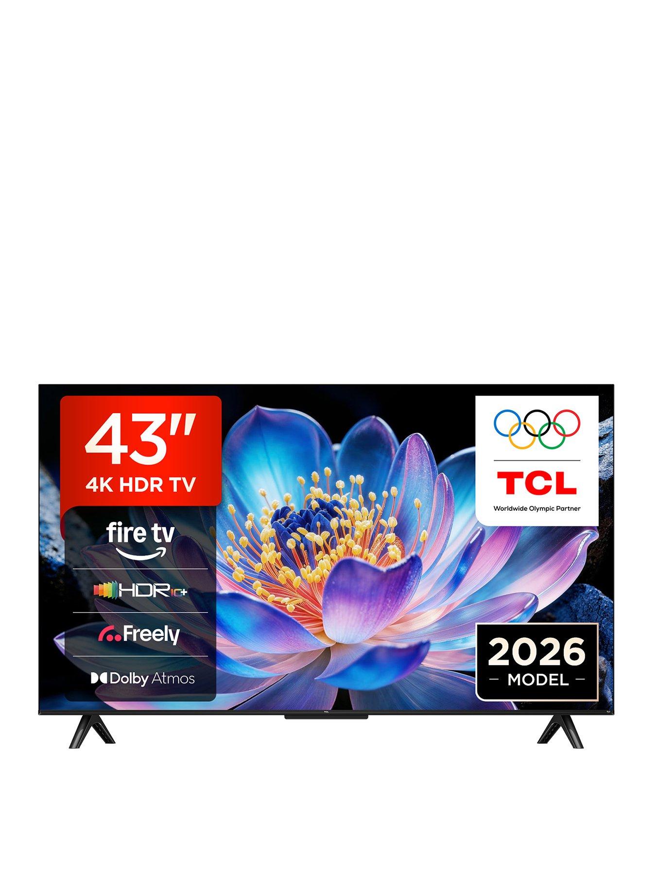 Tcl 43V6D-Uk, 43" 4K Uhd Fire Tv With Freely in Black
