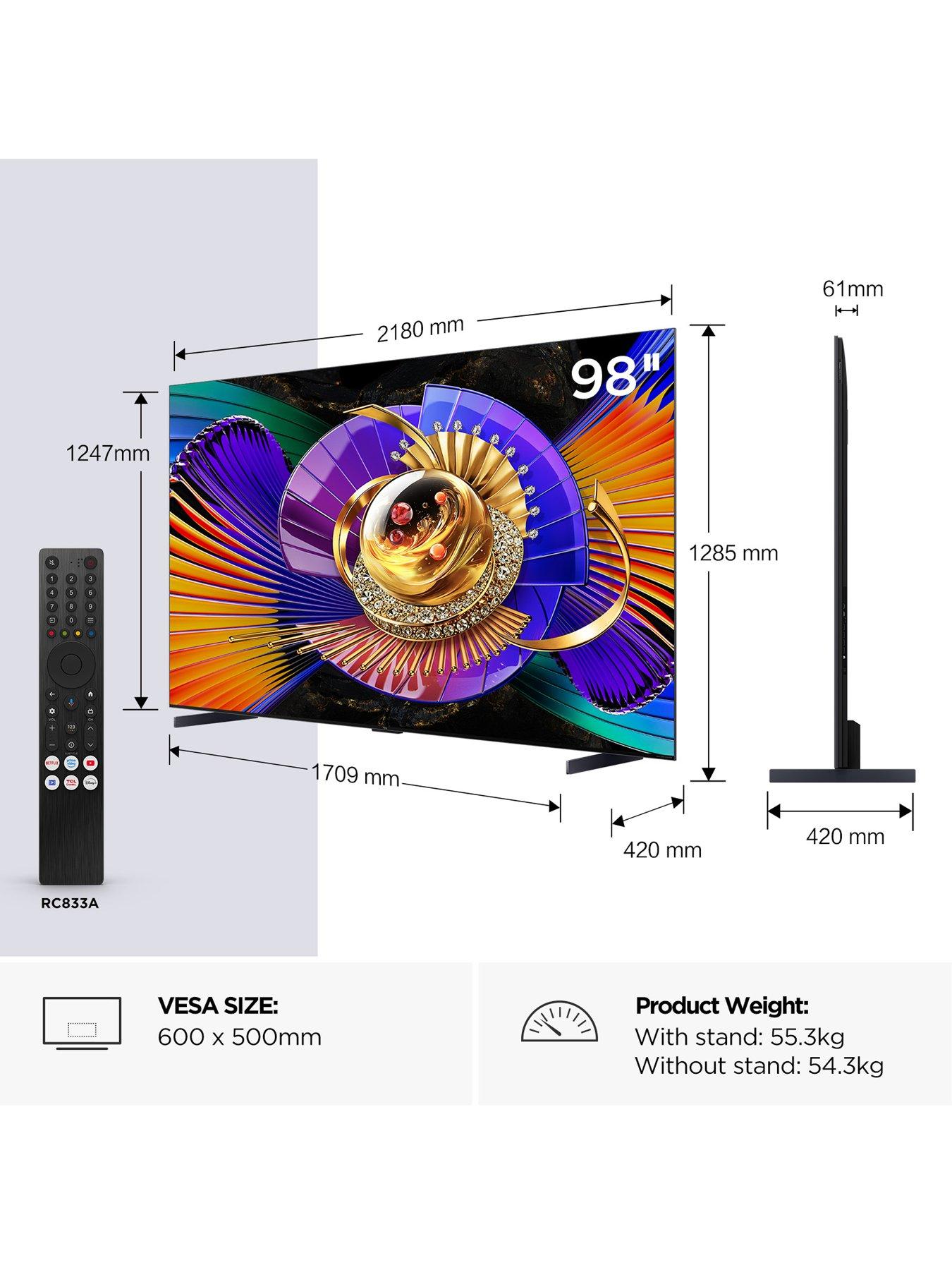Image 2 of 7 of TCL 98C7L-UK, 98" 4K SQD Mini LED 144Hz TV