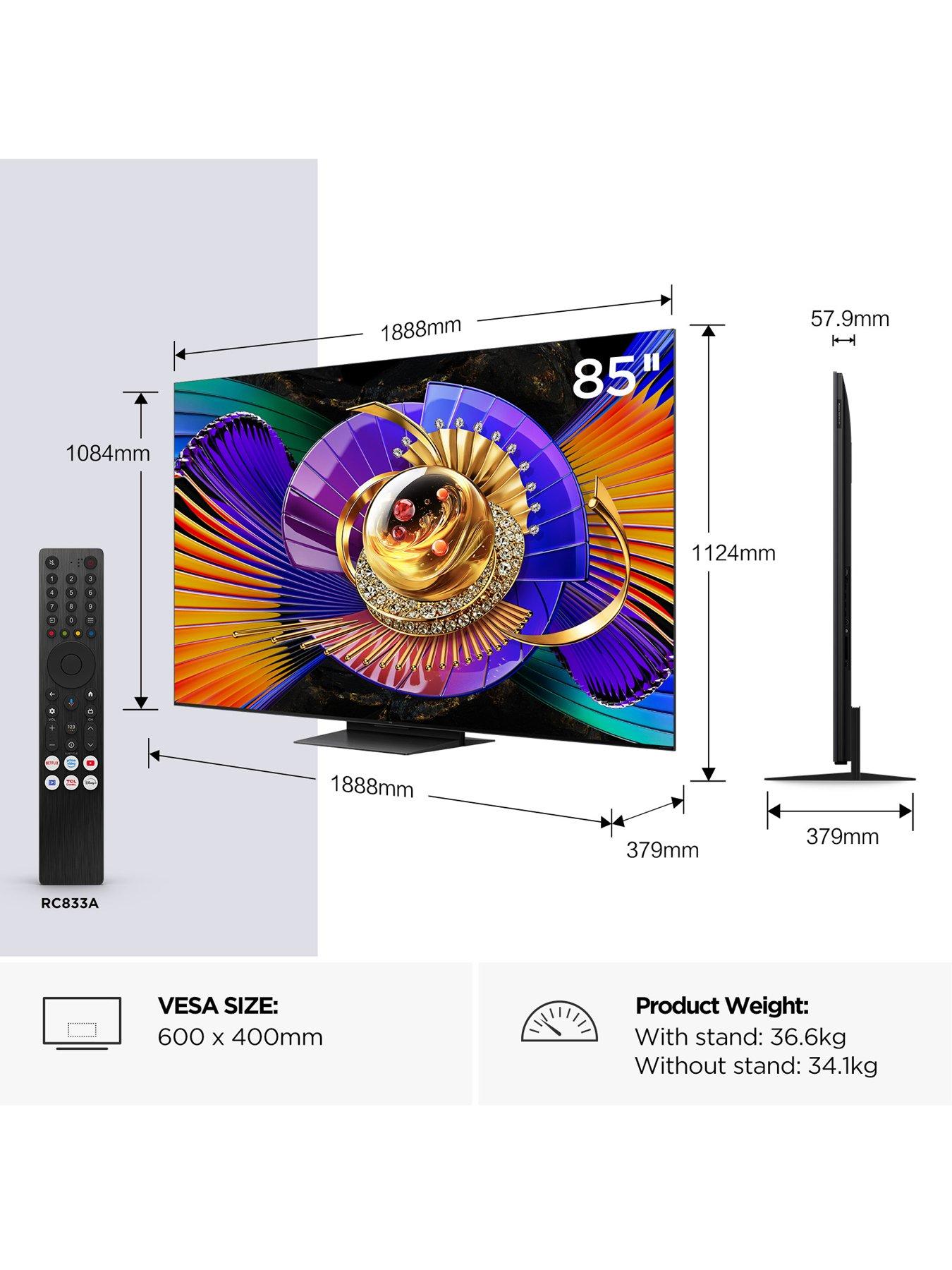 Image 2 of 7 of TCL 85C7L-UK, 85" 4K SQD Mini LED 144Hz TV