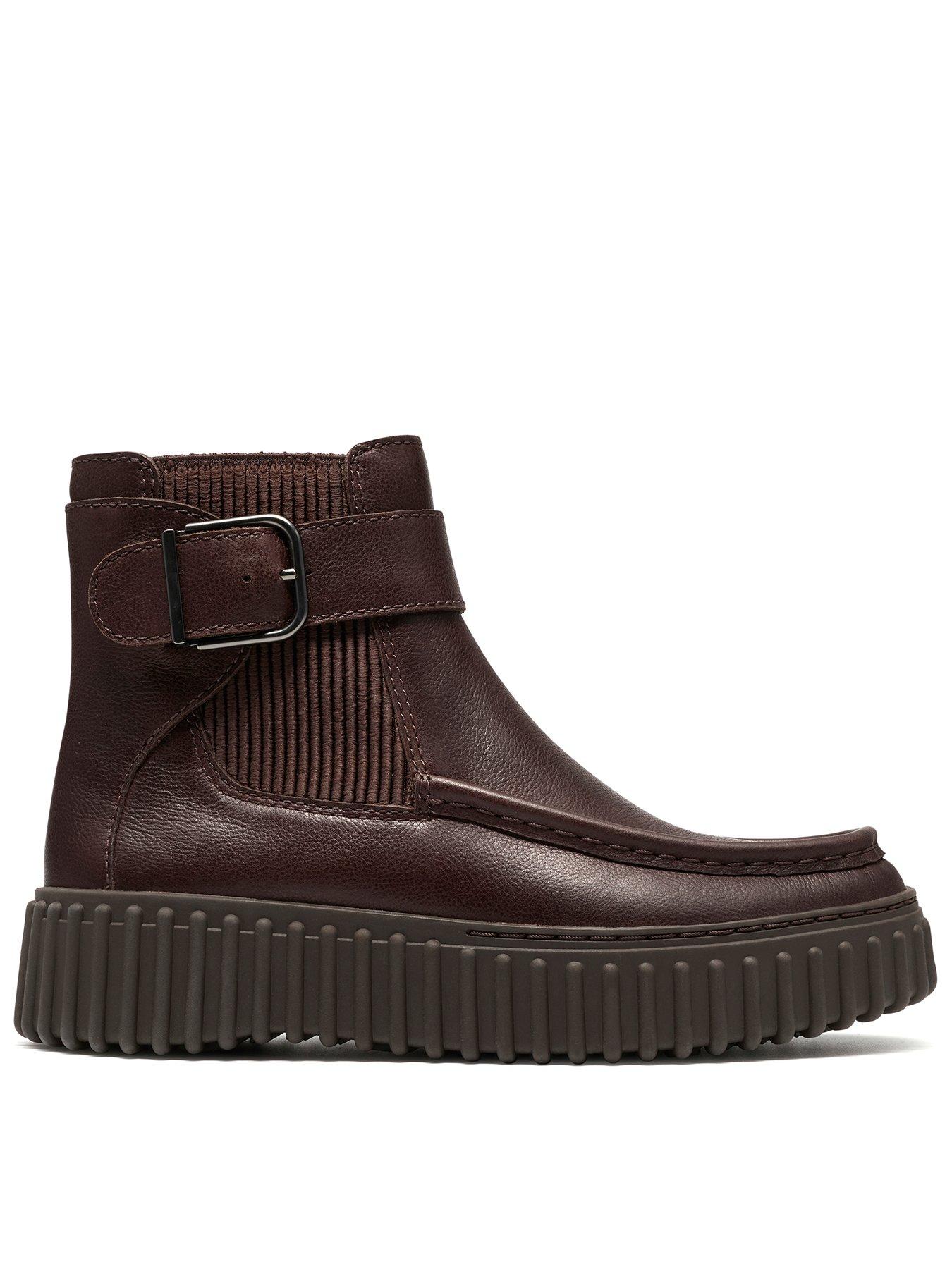 Image 1 of 6 of Clarks Dark Brown Leather Torhill Buckle Boot
