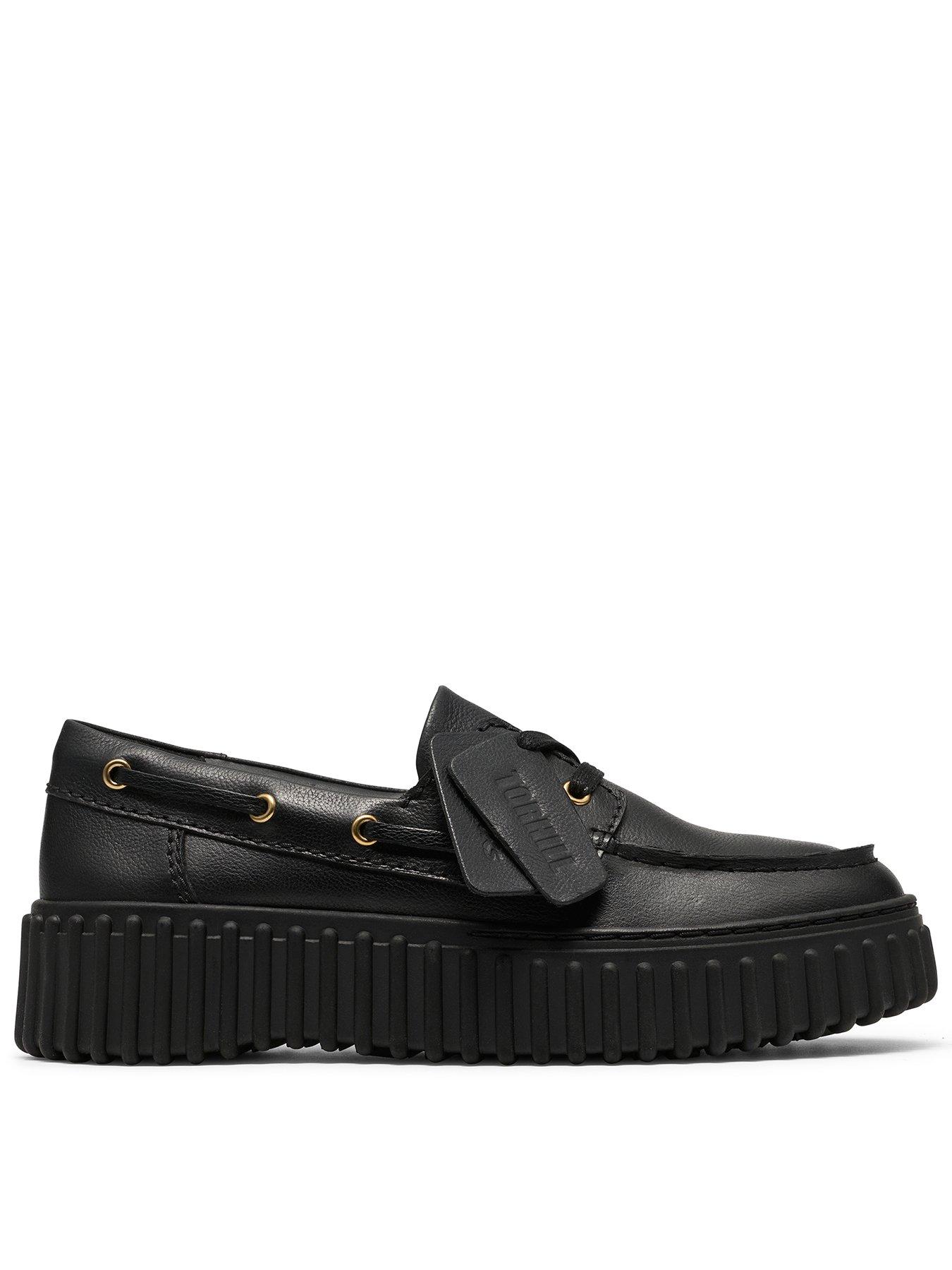Image 1 of 7 of Clarks Torhill Boat Shoe - Black Leather