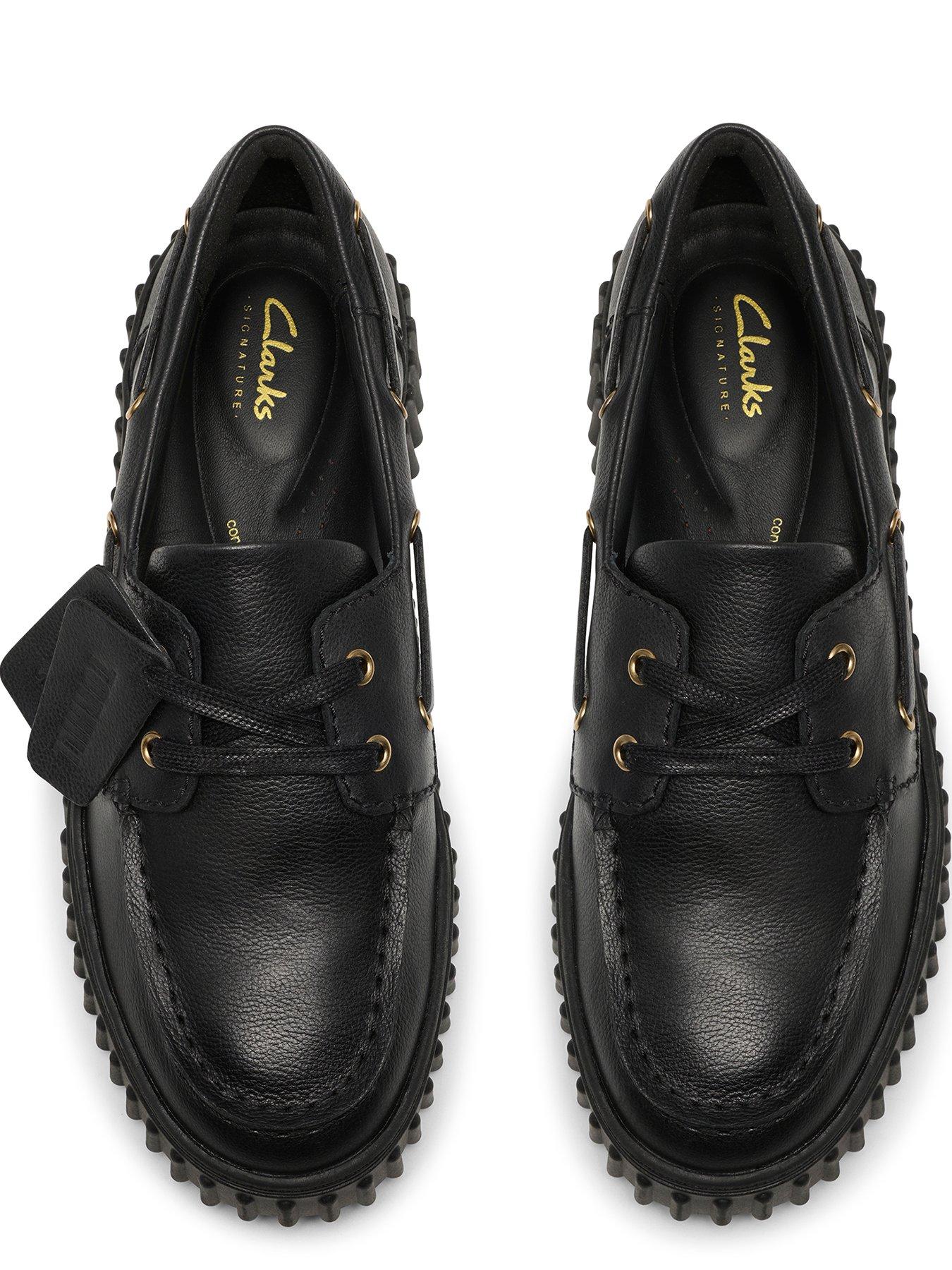 Image 4 of 7 of Clarks Torhill Boat Shoe - Black Leather