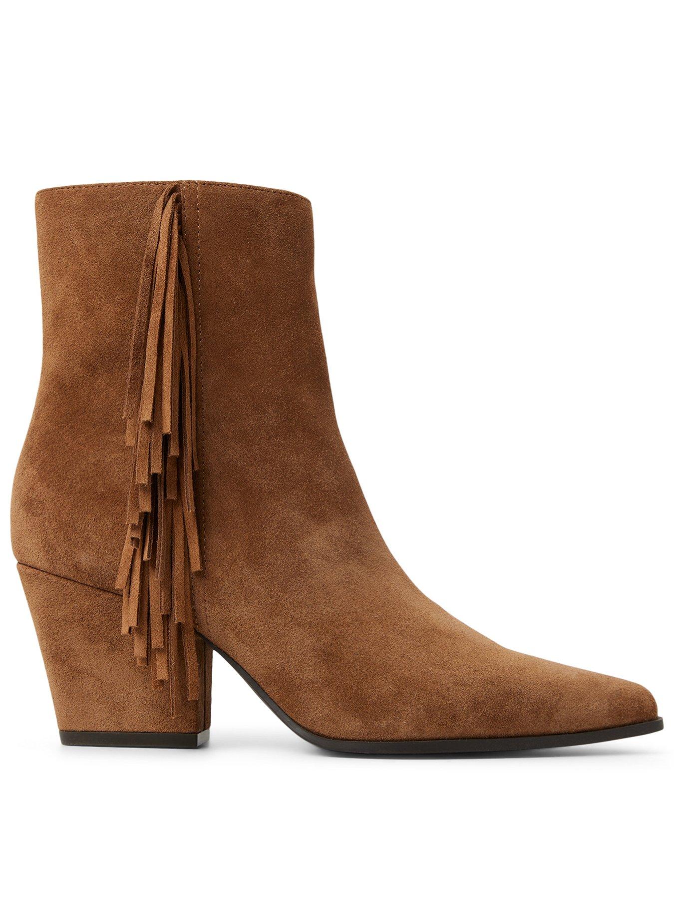 Aldo Shaniah Leather Ankle Boots - Dark Brown
