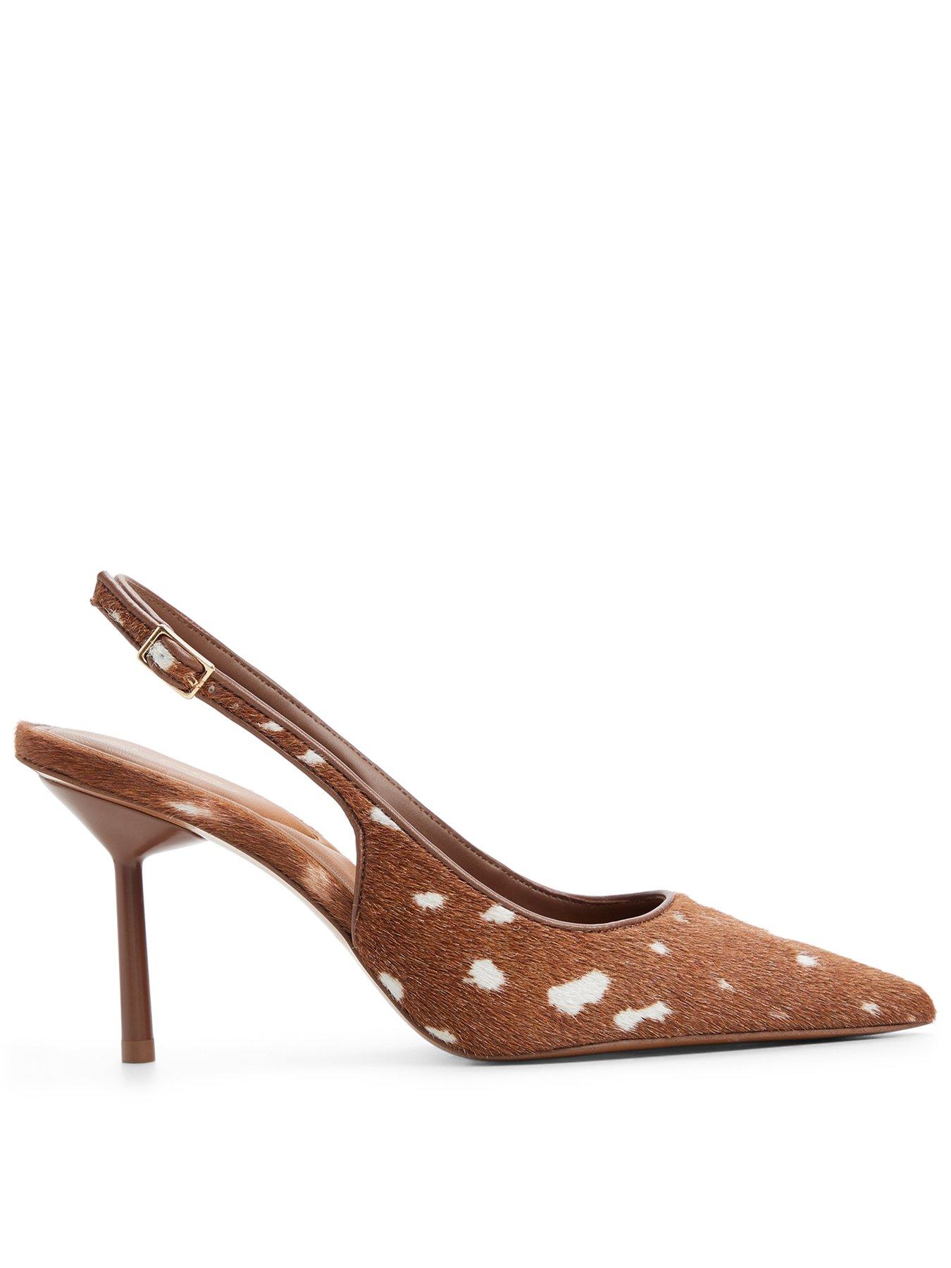 Aldo Seralina Pony Hair Bambi Print Sling Back Heel - Brown