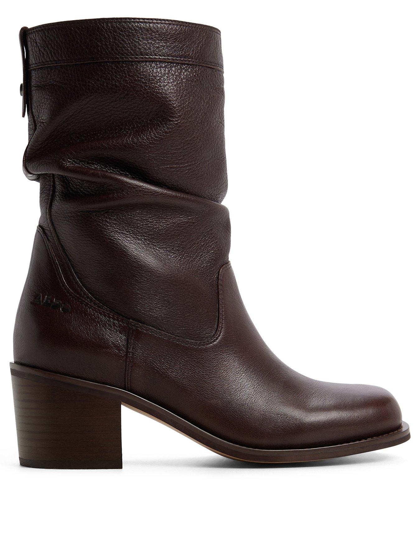 Aldo Haverly Slouch Block Heel Ankle Boot - Brown