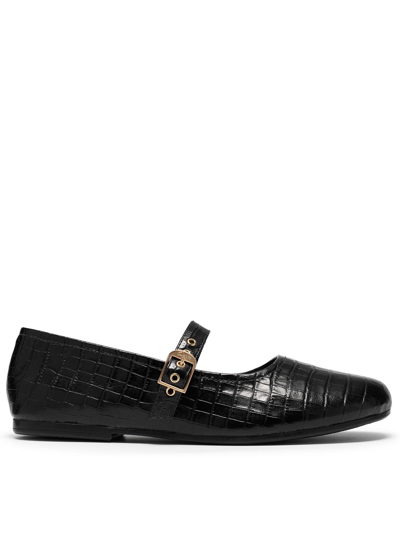 Clarks Livia Black Croc Mary Jane