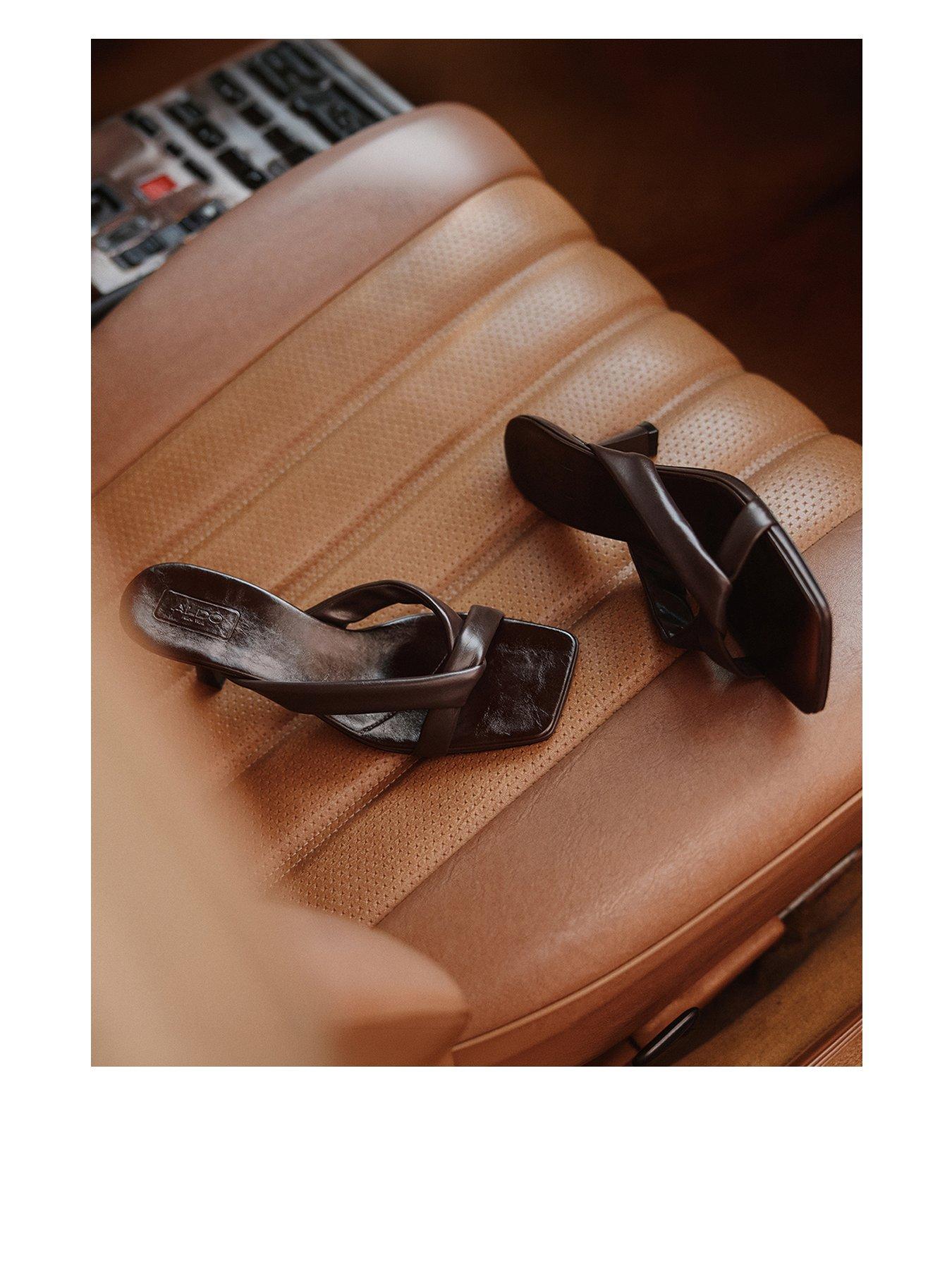 Aldo Zenna Cross Over Mule Heels - Brown