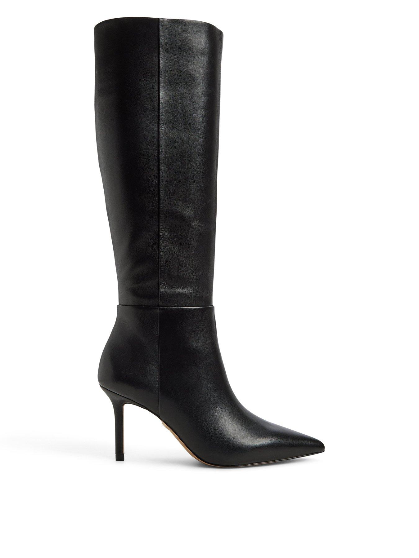 Aldo Saphiria Leather Knee High Boot - Black