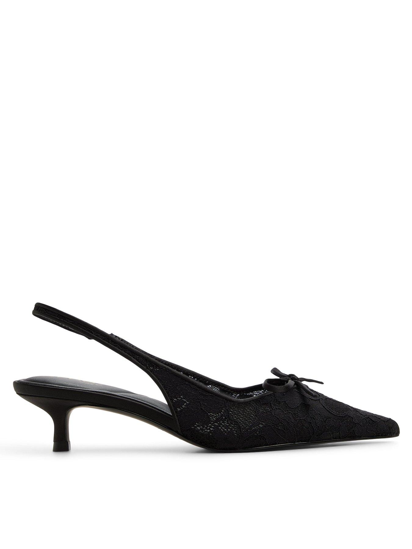 Aldo Azaro Lace Detail Sling Back Heel - Black