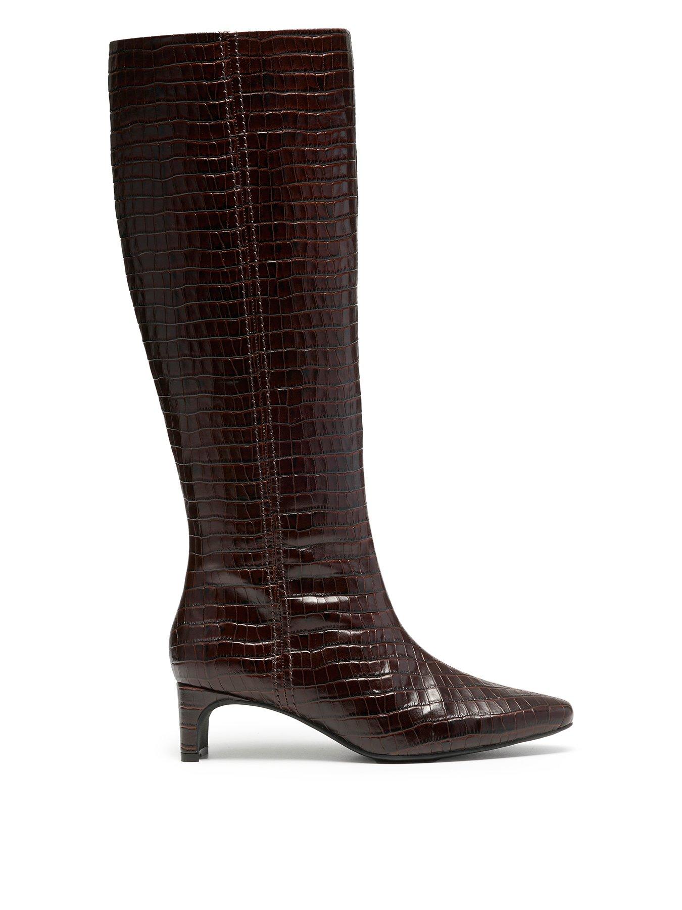 Clarks Edina Leather Tall Boot - Brown
