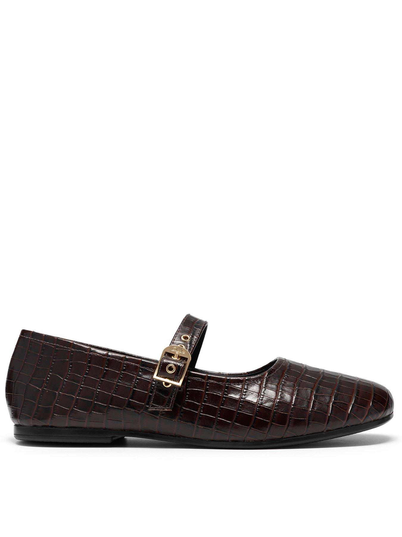 Clarks Livia Mary Jane - Brown Croc