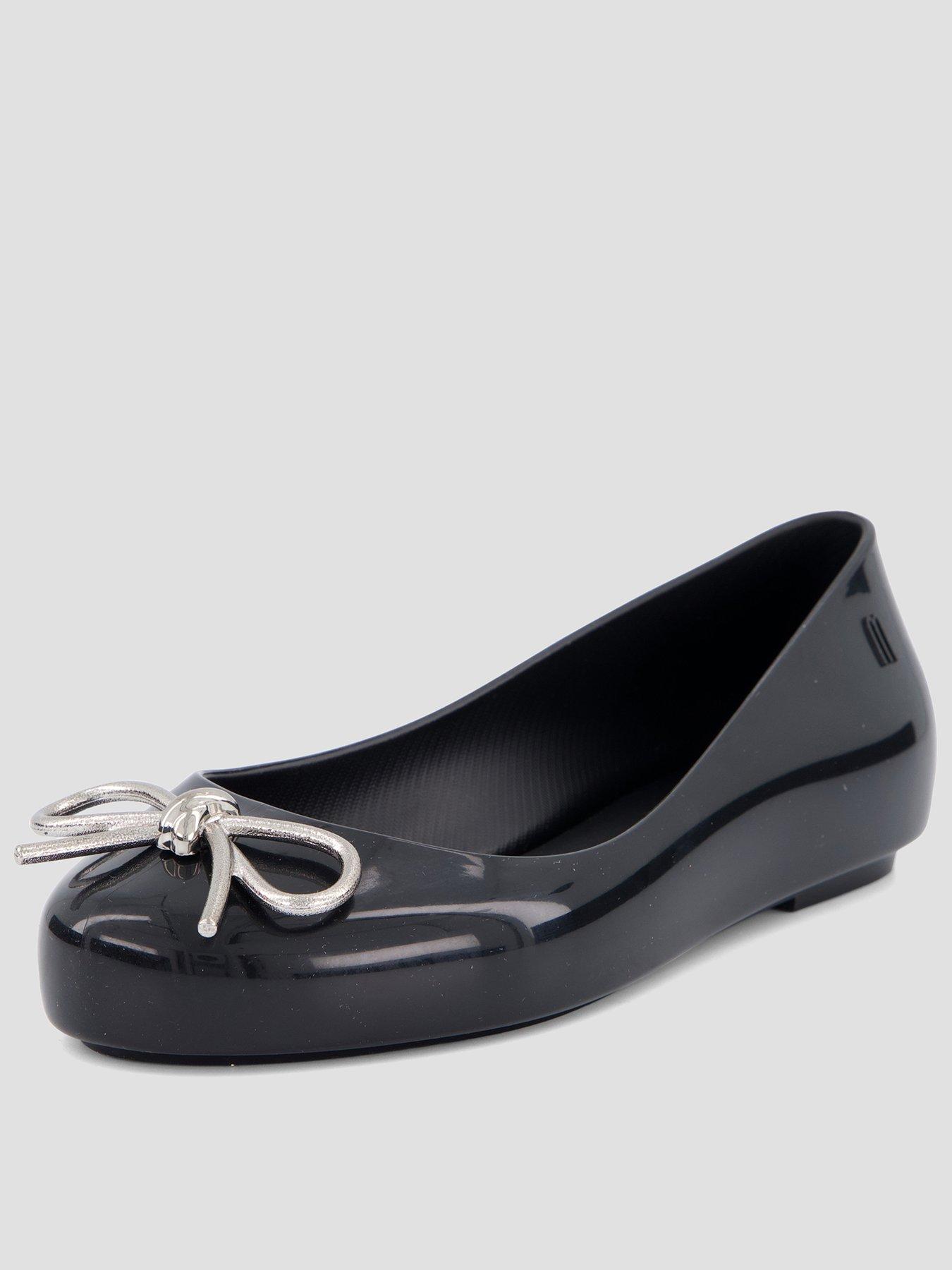 Mini Melissa Girls Mini Melissa Sweet Love Chrome Ballet Flats - Black