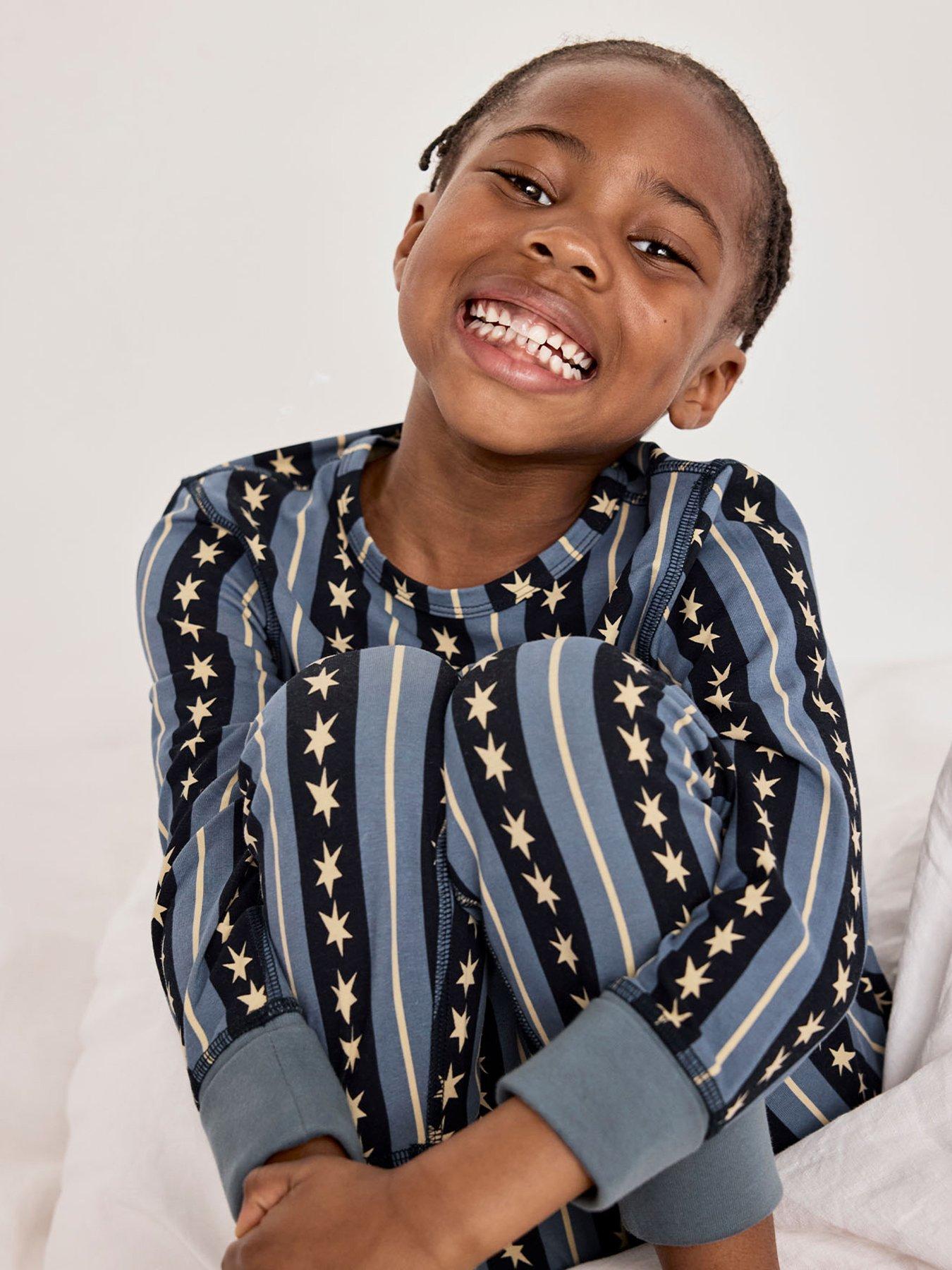 Image 3 of 6 of CHELSEA PEERS Unisex Kids 2 Pack Star Stripe/Leopard Print Long Pyjama Set - Multi