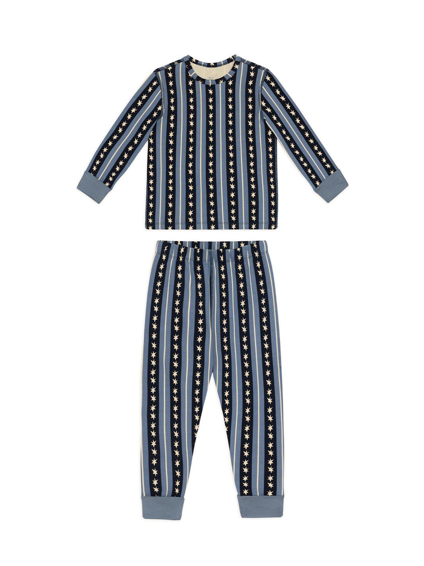 Image 6 of 6 of CHELSEA PEERS Unisex Kids 2 Pack Star Stripe/Leopard Print Long Pyjama Set - Multi