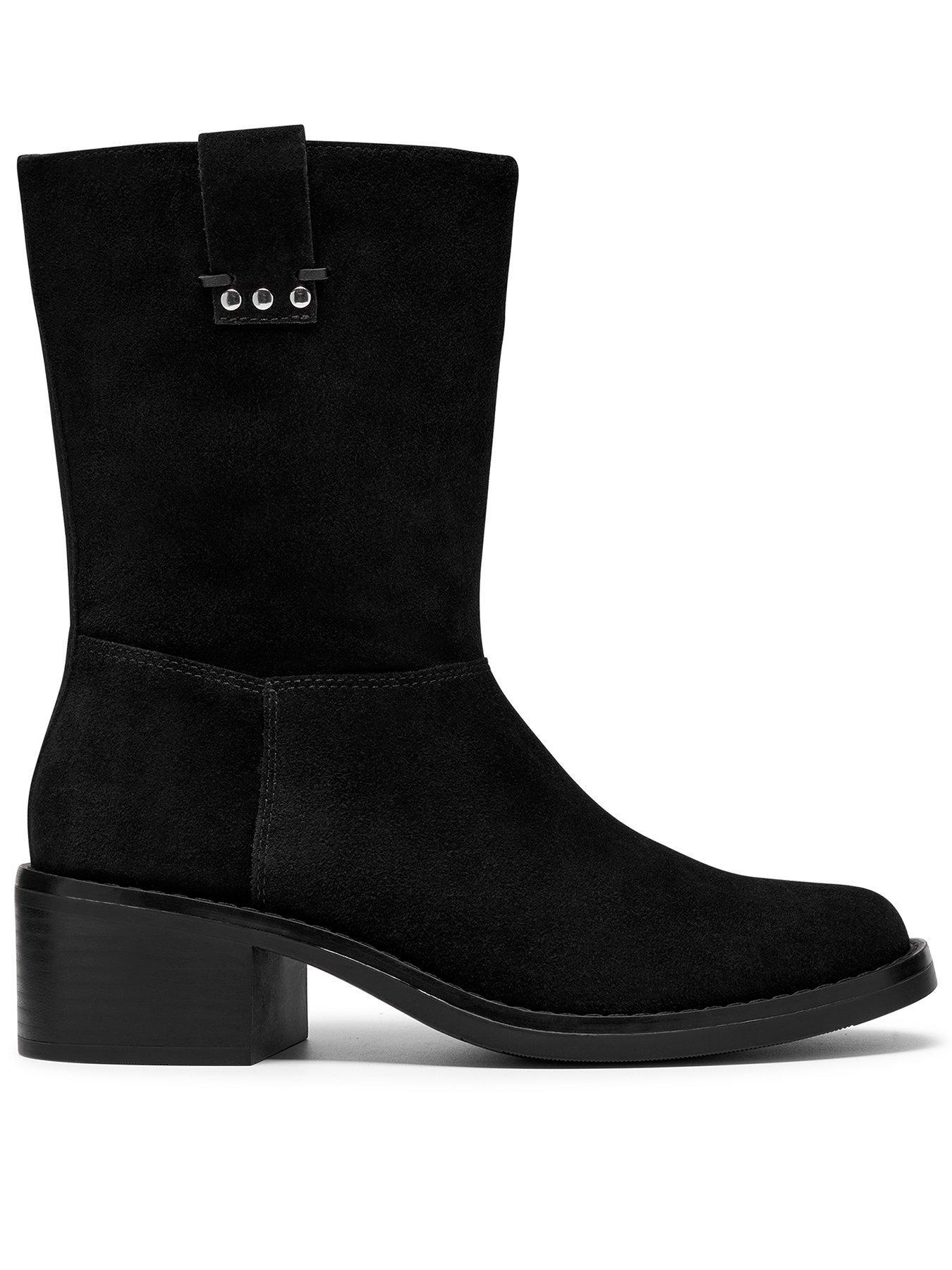 Clarks Digby Slouch Suede Premium Boot - Black