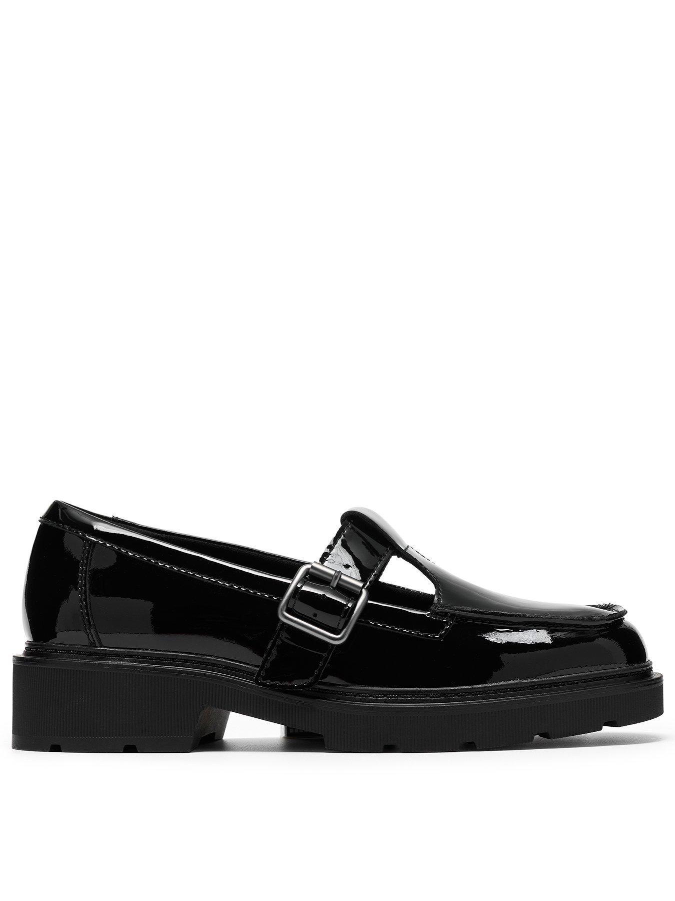 Clarks Lauryl T Bar Shoe - Black Patent