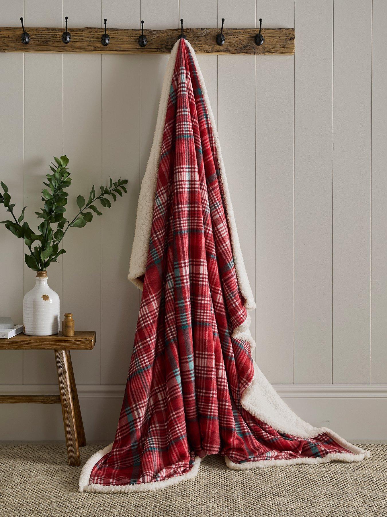 Image 1 of 5 of Dreams & Drapes Bennet Check Throw In Red
