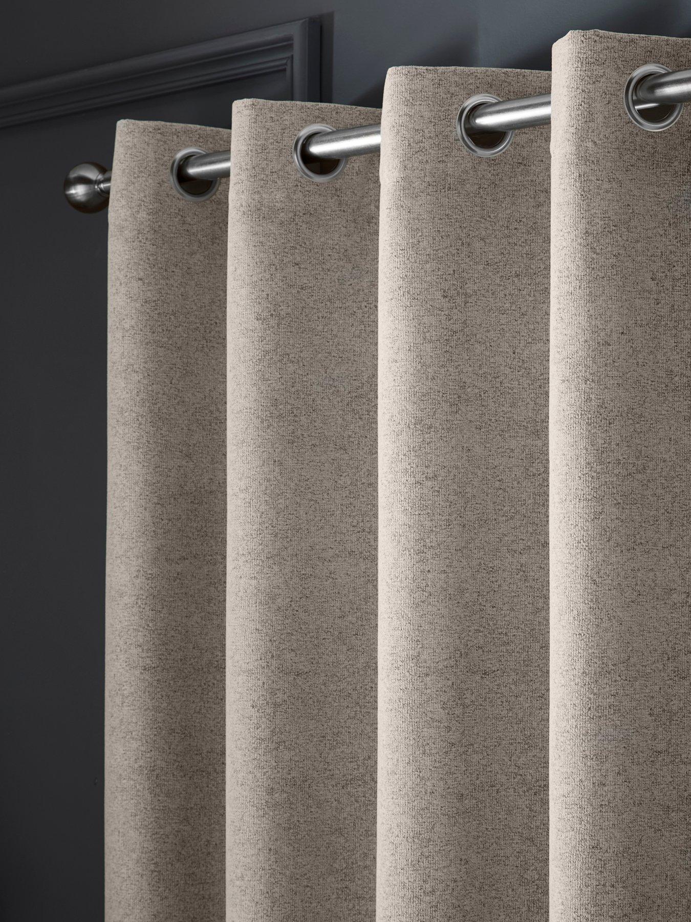 Image 3 of 5 of Curtina Velvet Chenille Plain Dyed Woven Dimout Eyelet Curtains