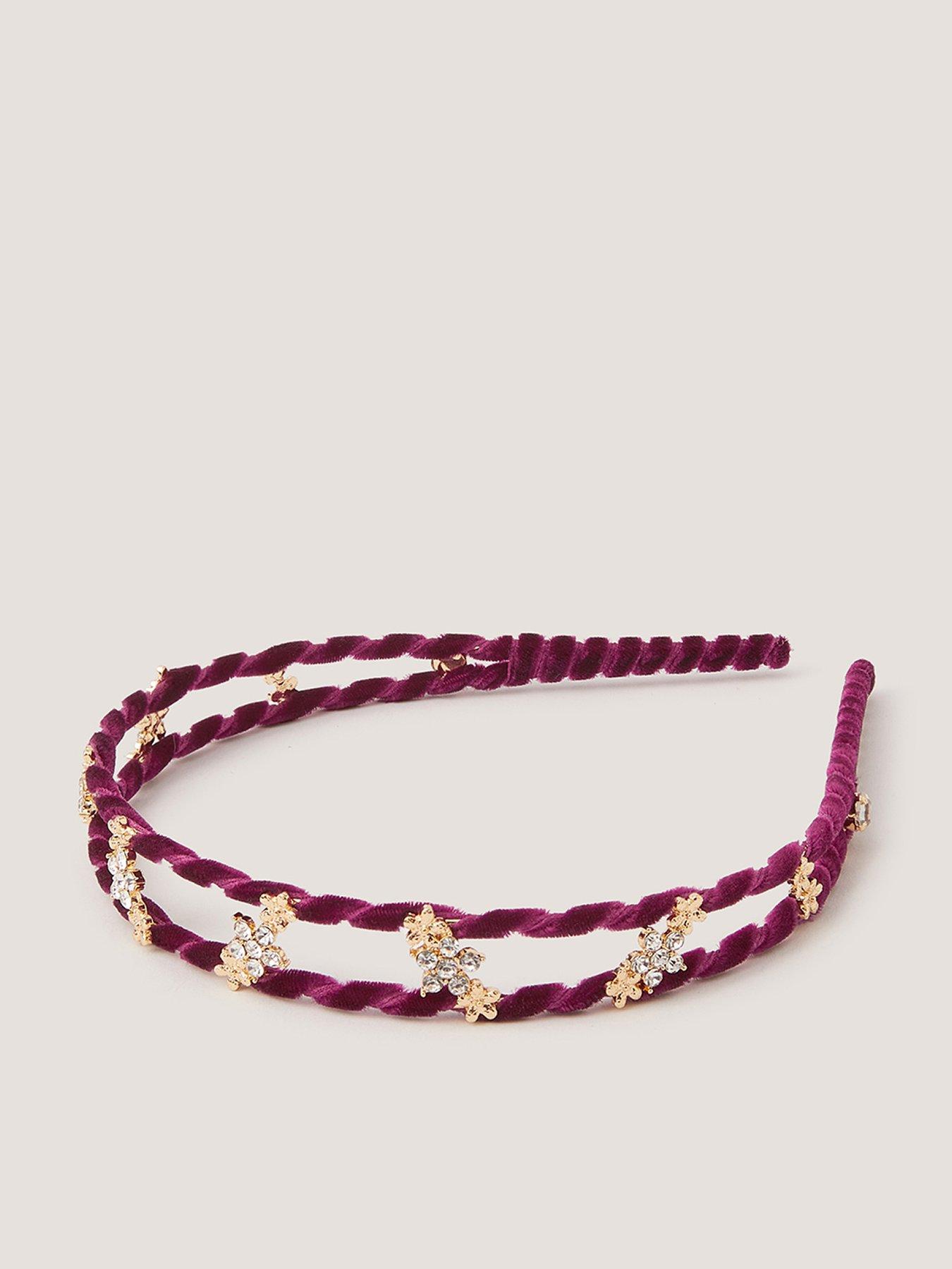 Monsoon Girls Ruby Double Wire Aliceband - Burgundy