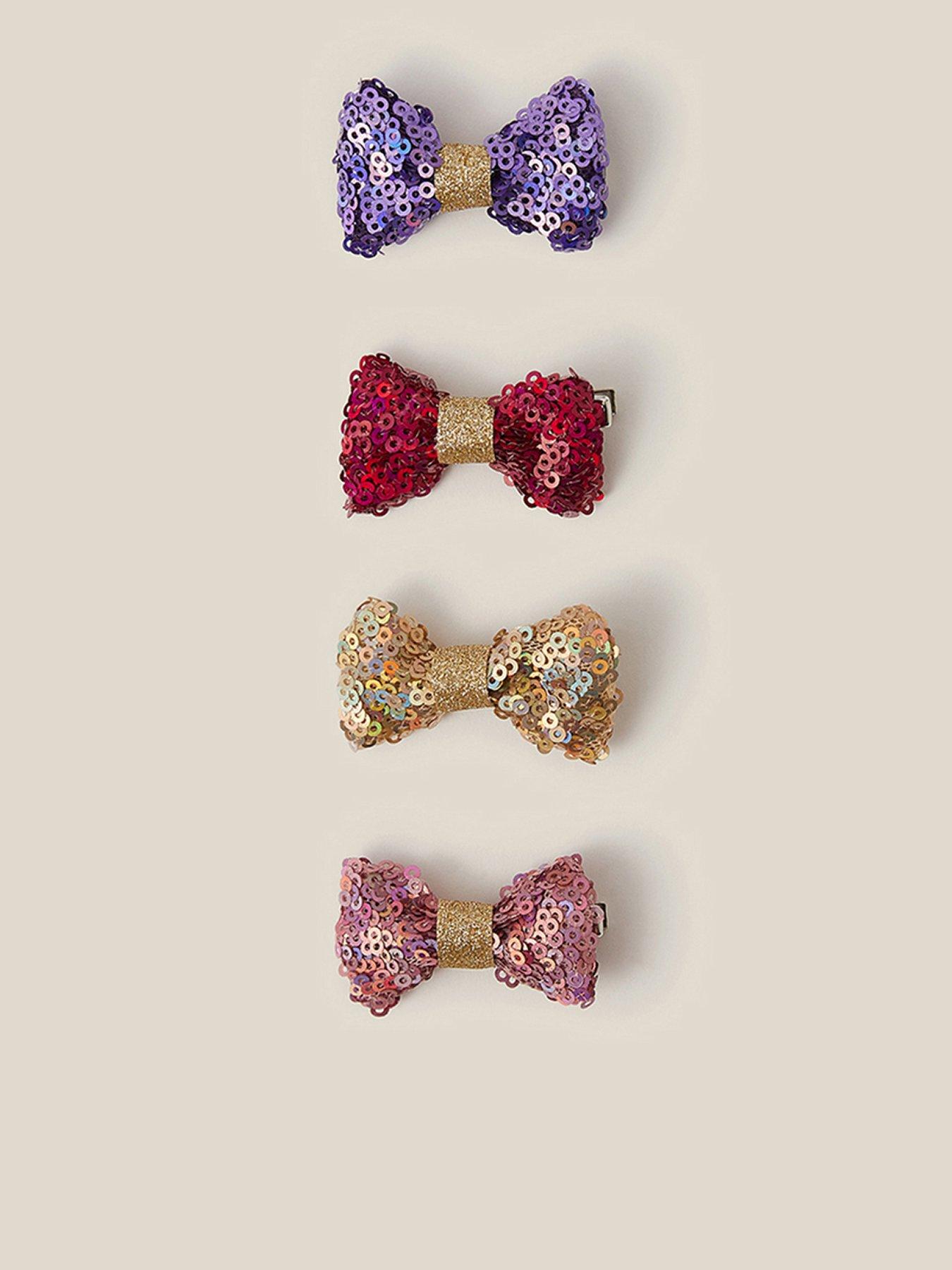 Image 1 of 2 of Monsoon Girls 4 Pack Sequin Bow Clips - Multi