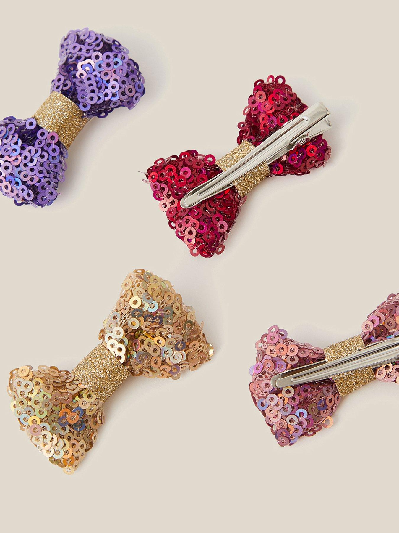 Image 2 of 2 of Monsoon Girls 4 Pack Sequin Bow Clips - Multi