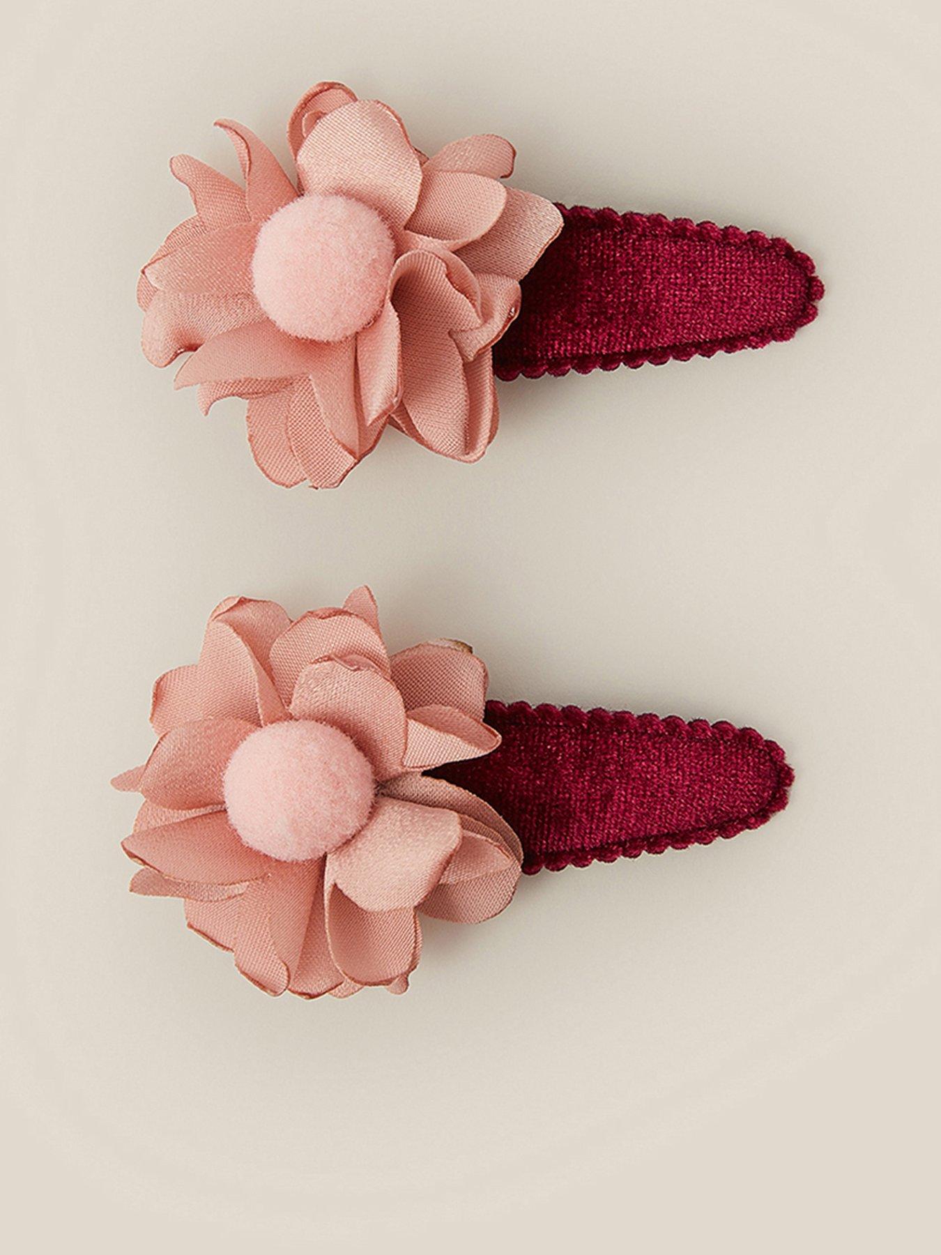 Image 1 of 2 of Monsoon Girls 2 Pack Velvet Flower Clips - Multi