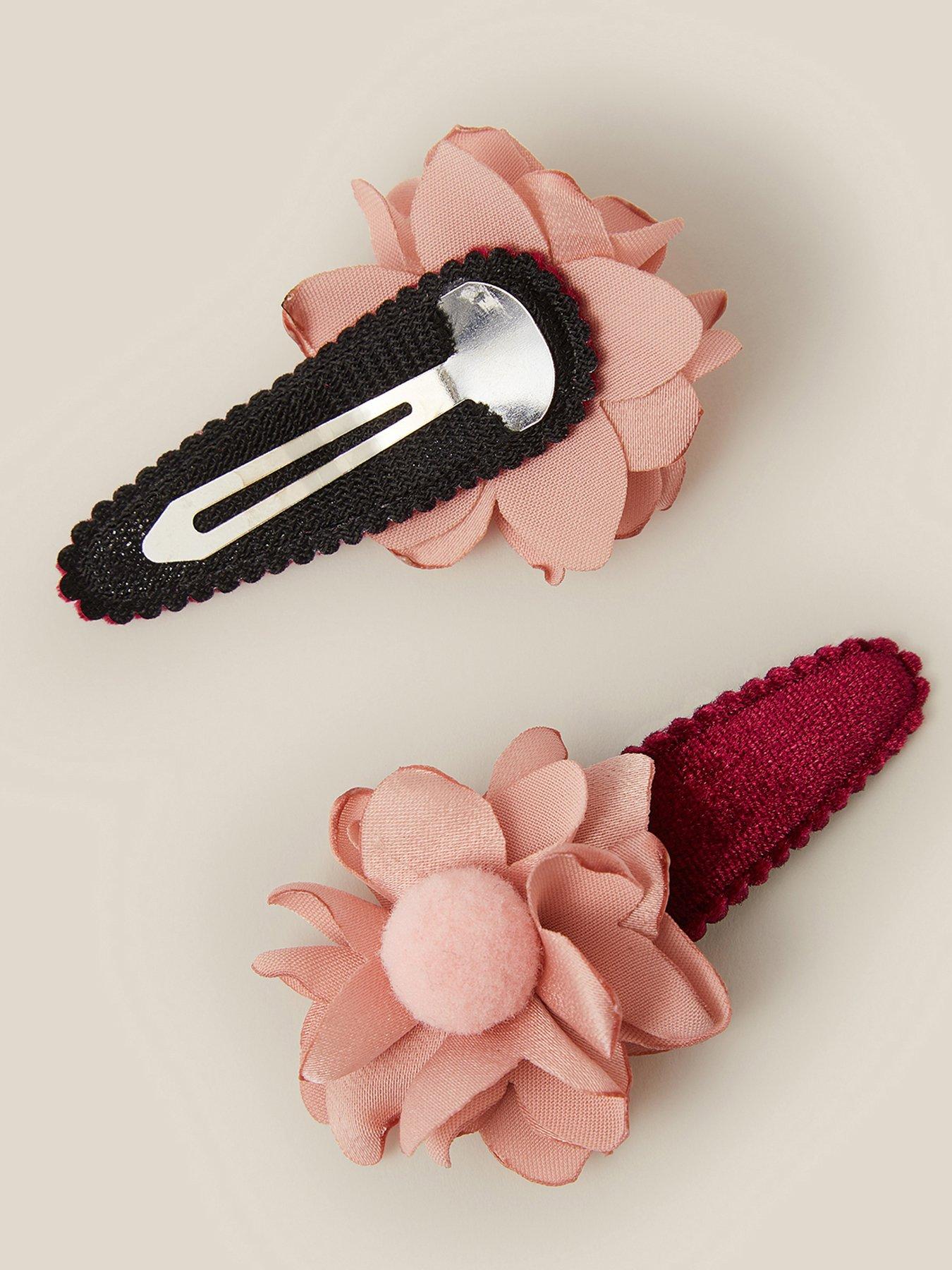 Image 2 of 2 of Monsoon Girls 2 Pack Velvet Flower Clips - Multi