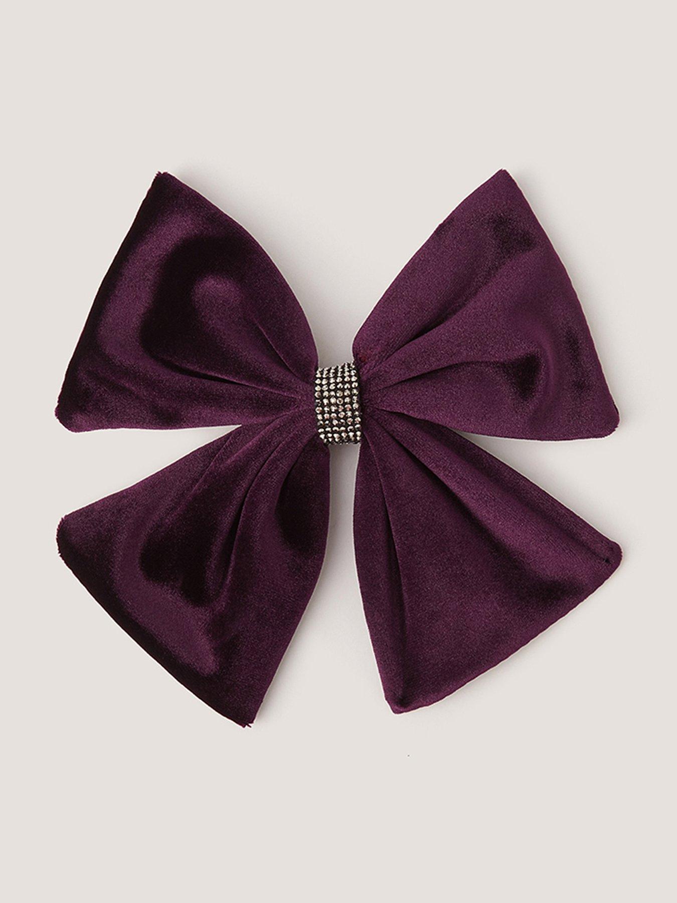 Monsoon Girls Velvet Bow Hair Clip - Purple