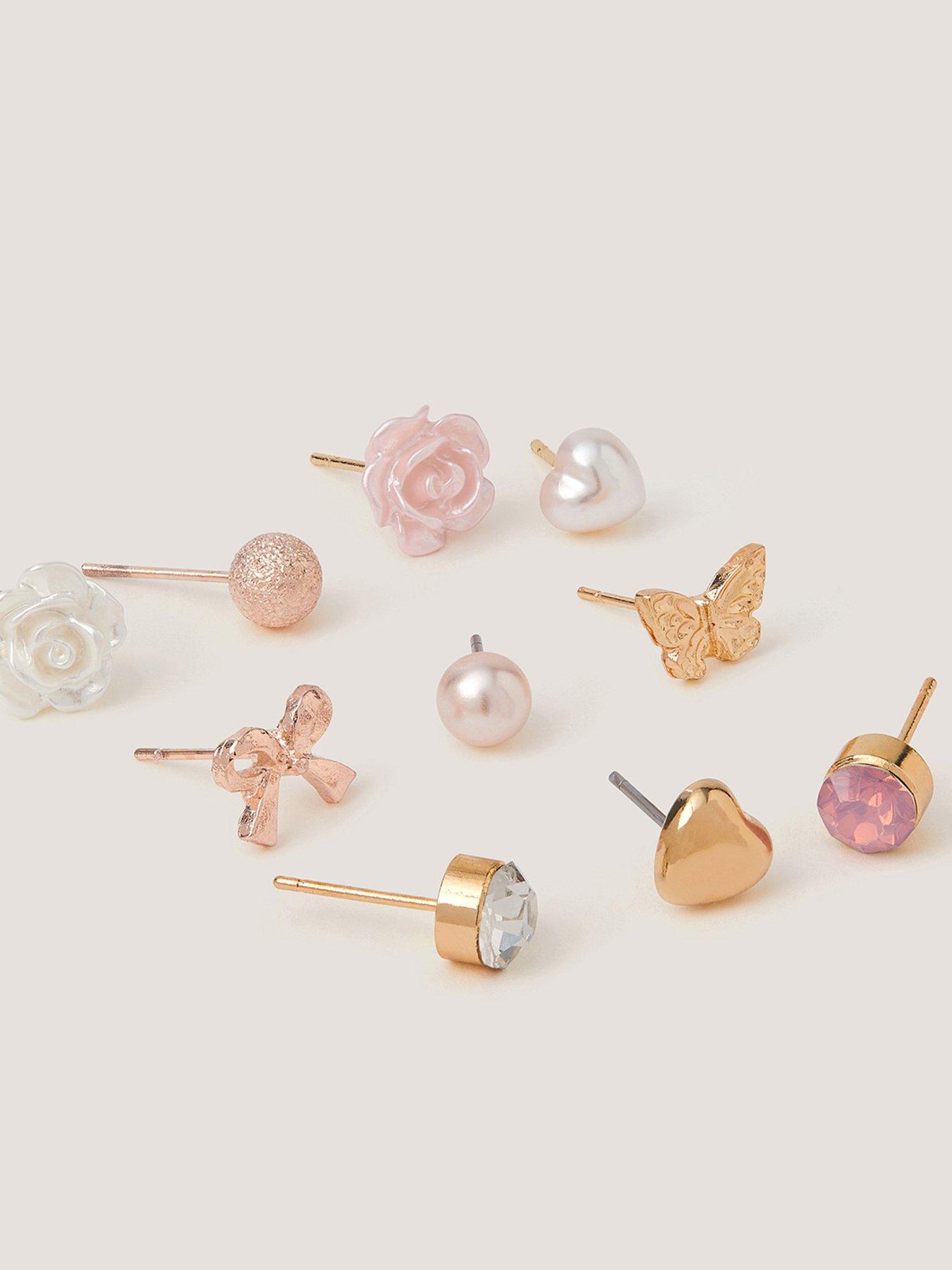 Image 3 of 3 of Monsoon Girls 10 Pack Heart Set Earrings - Multi