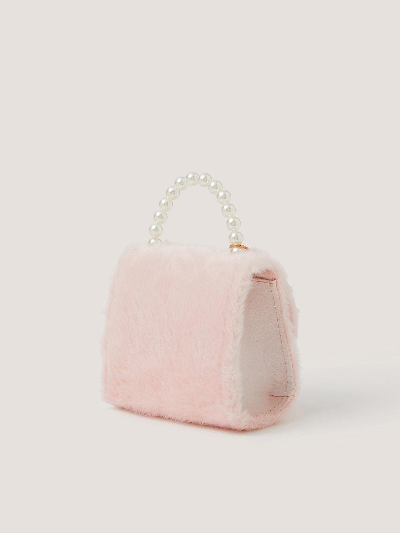 Image 2 of 4 of Monsoon Girls Fluffy Pearl Charm Bag - Pink