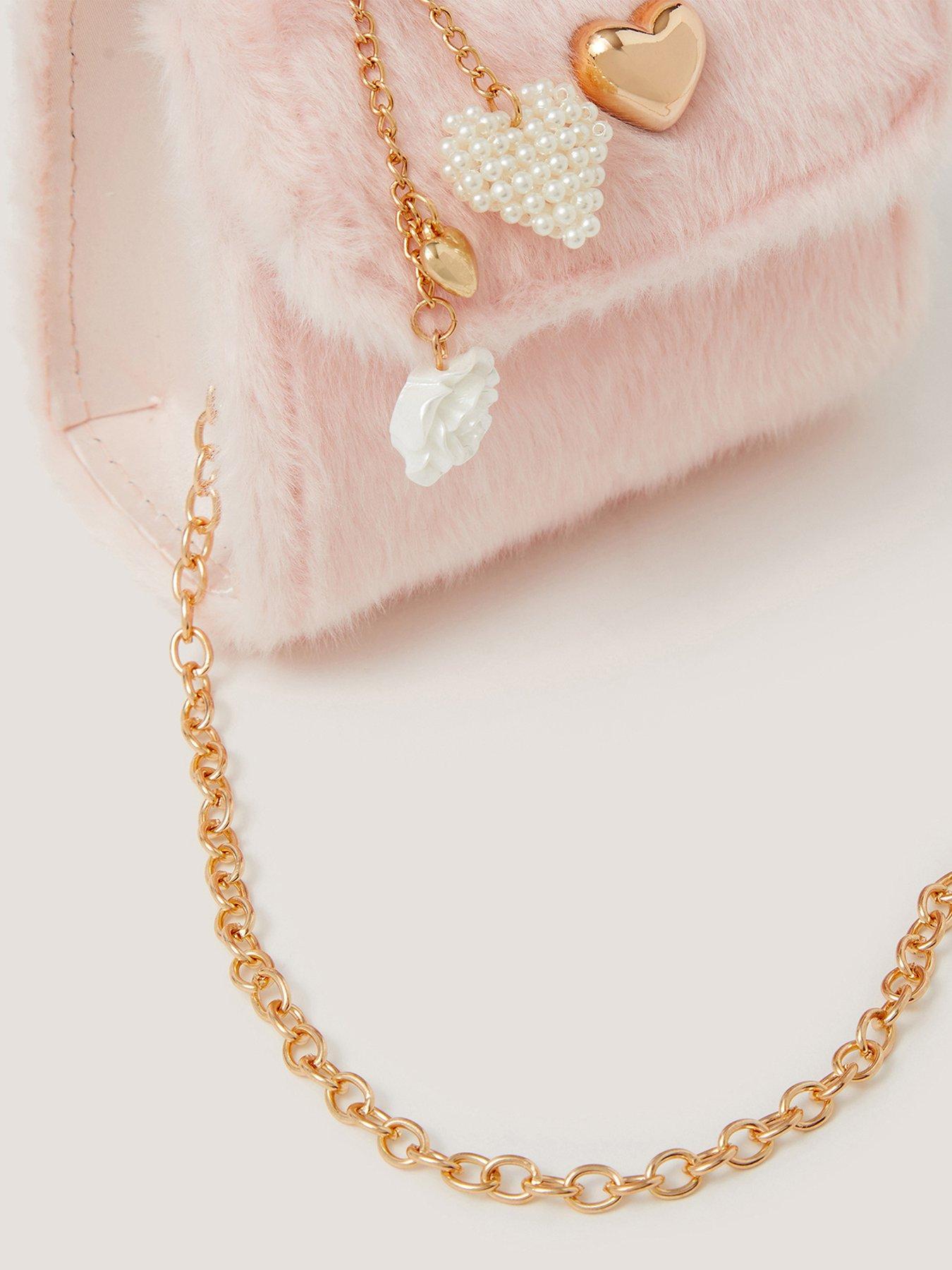 Image 4 of 4 of Monsoon Girls Fluffy Pearl Charm Bag - Pink