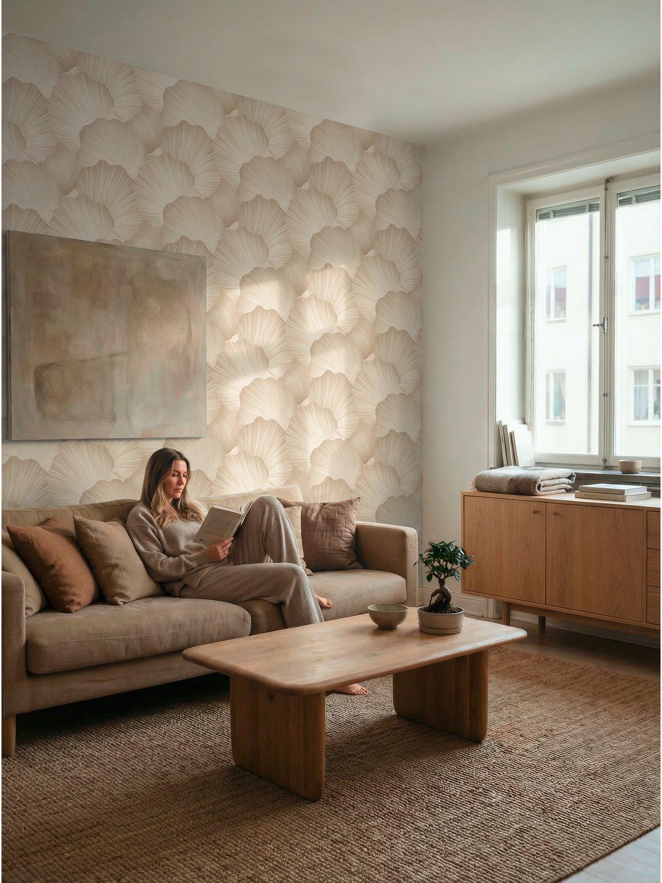 AS Creation Trend Scallop Beige Non woven Wallpaper