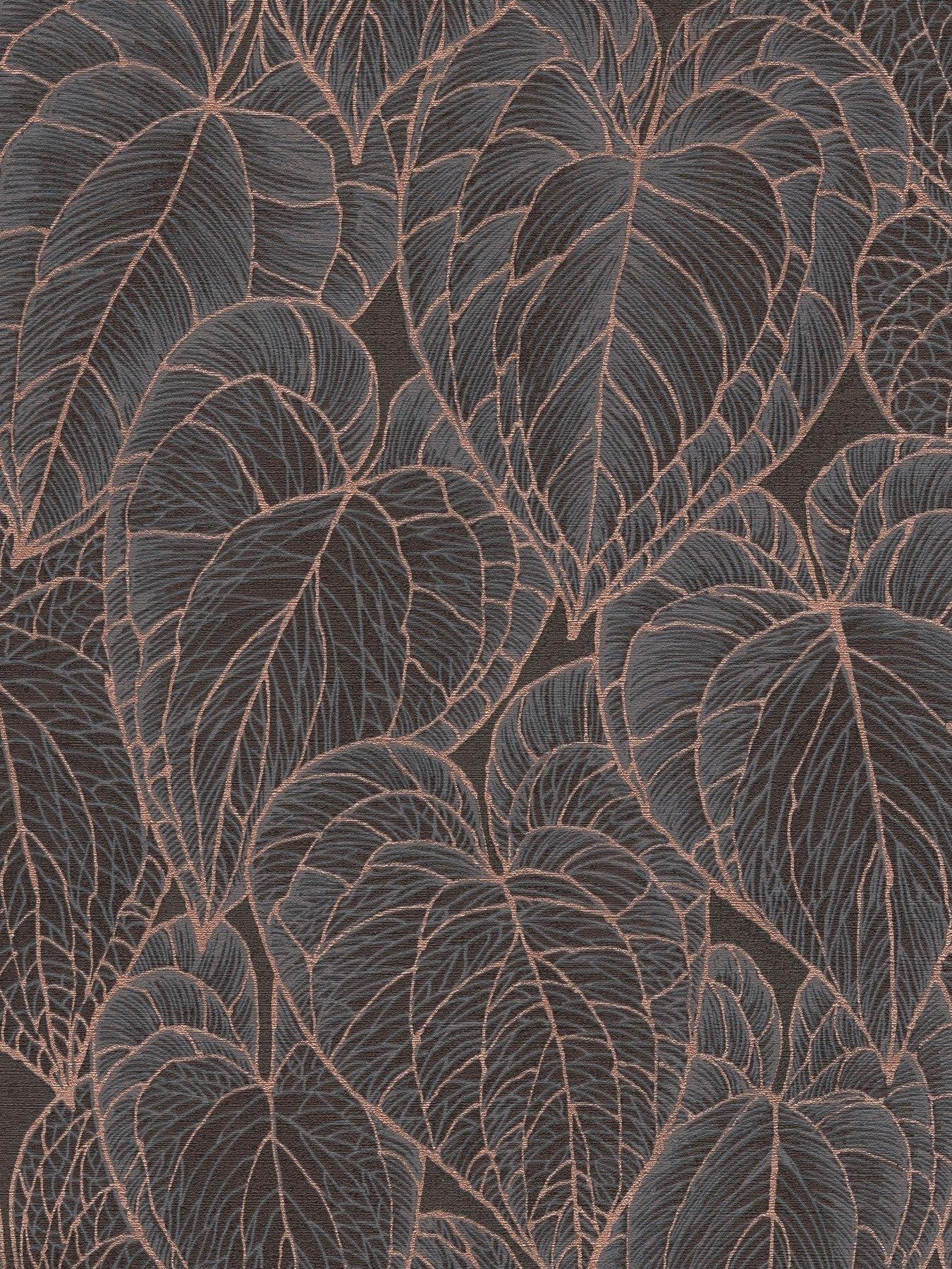 Image 2 of 4 of AS Creation Daniel Hechter Grey Black leaf Wallpaper