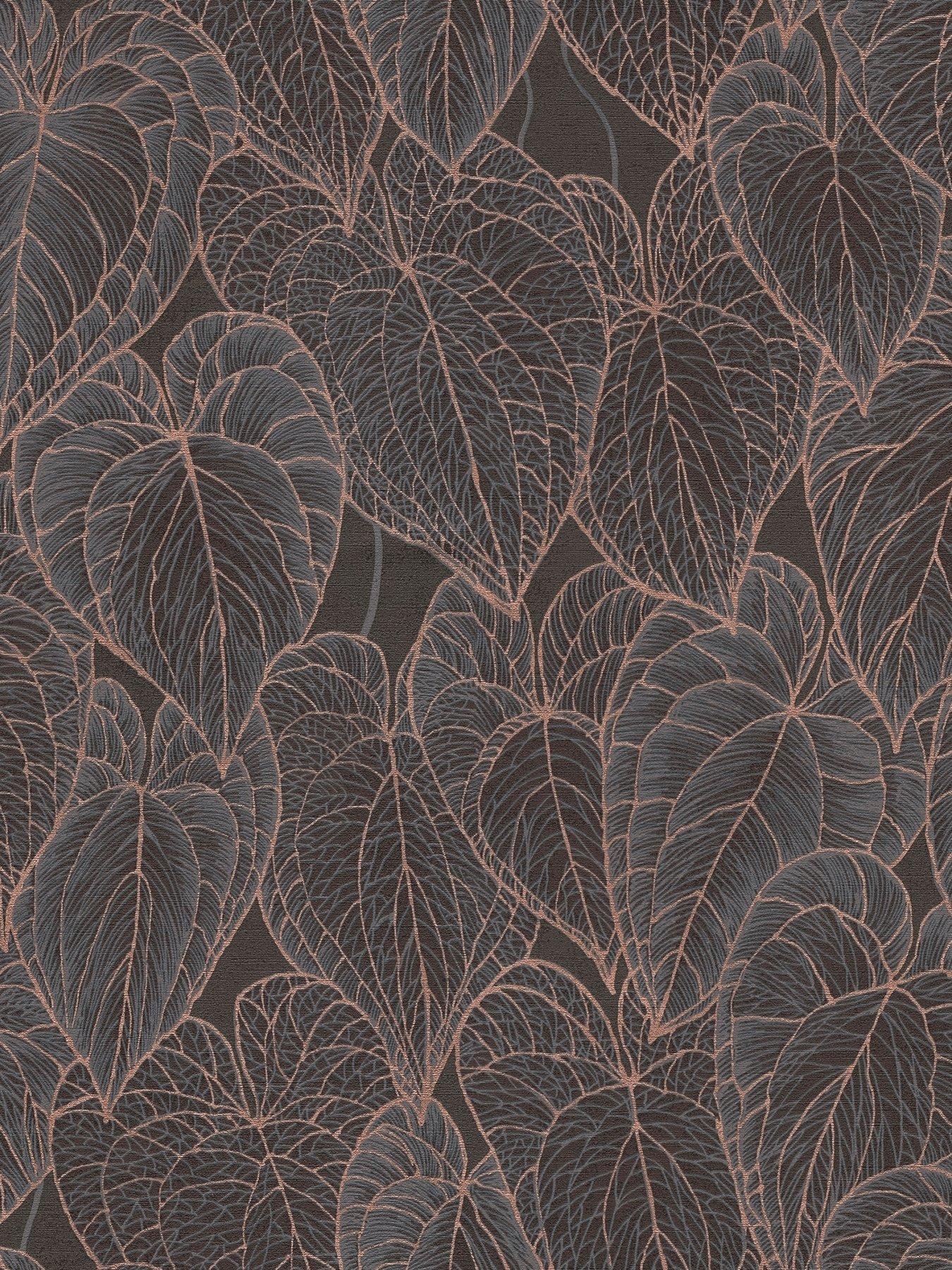 Image 4 of 4 of AS Creation Daniel Hechter Grey Black leaf Wallpaper