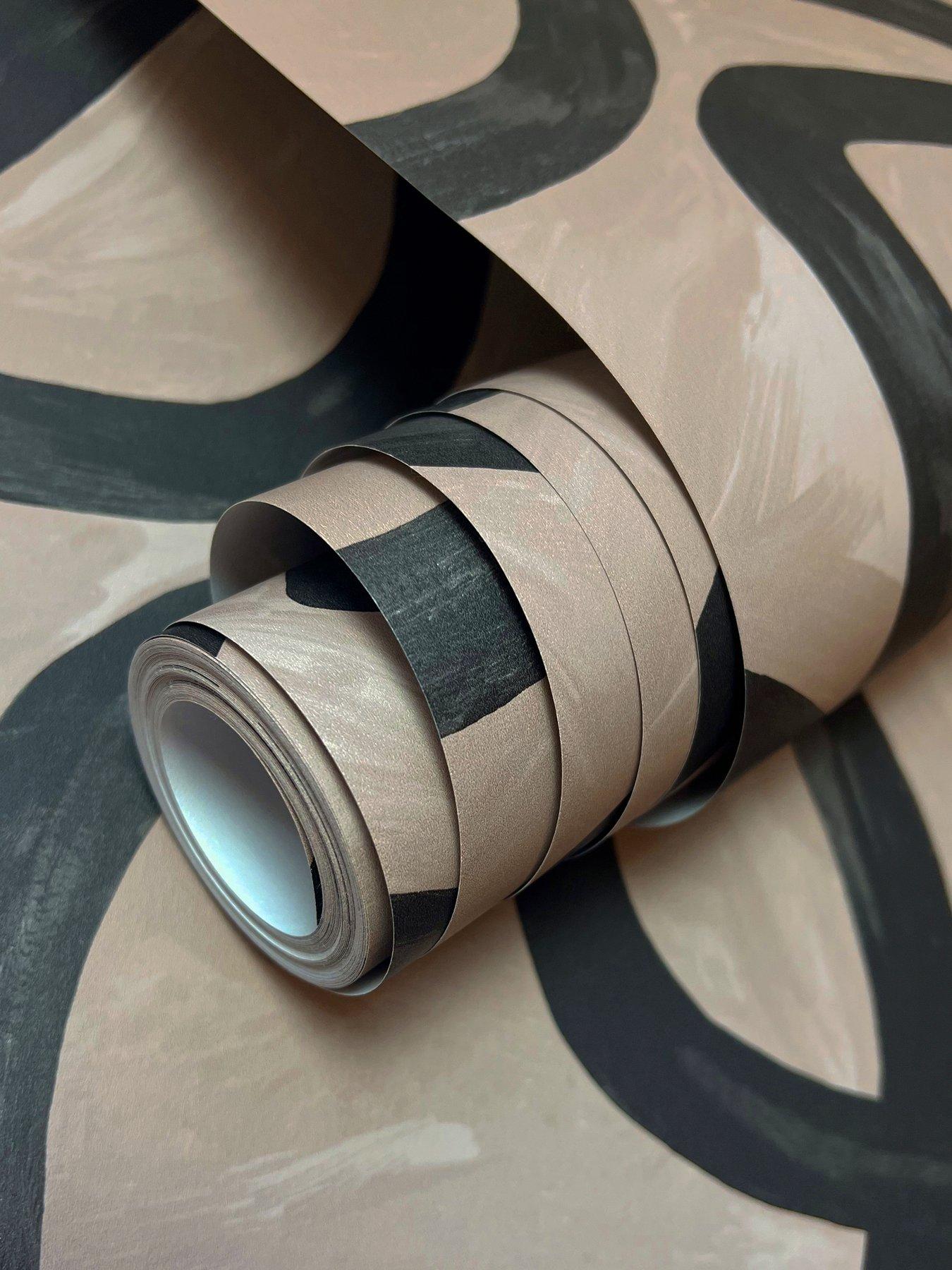 Image 5 of 5 of Holden Decor Linear Swirl Taupe Wallpaper