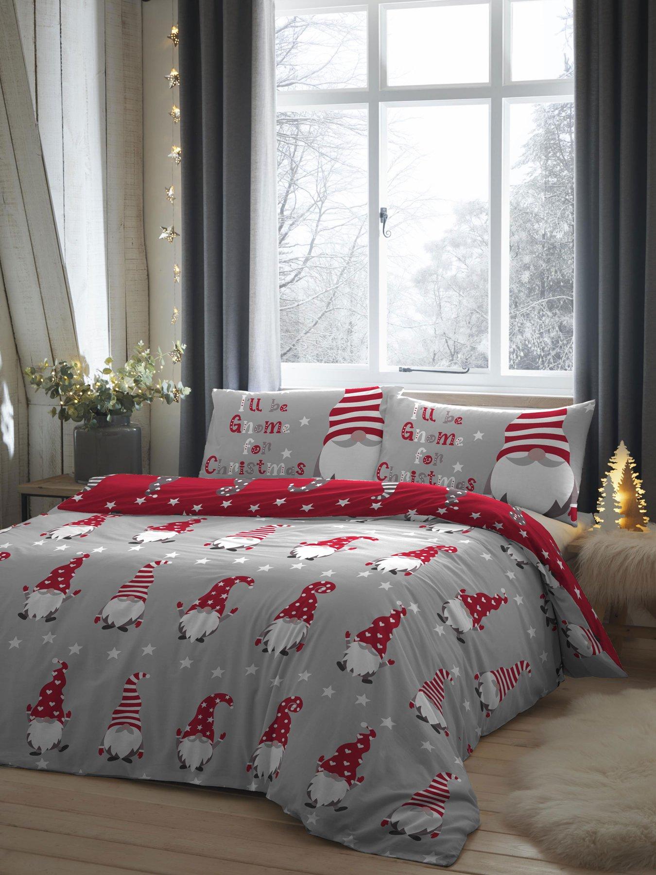 Image 1 of 3 of Fusion Christmas Gnome Duvet Cover Set In Silver