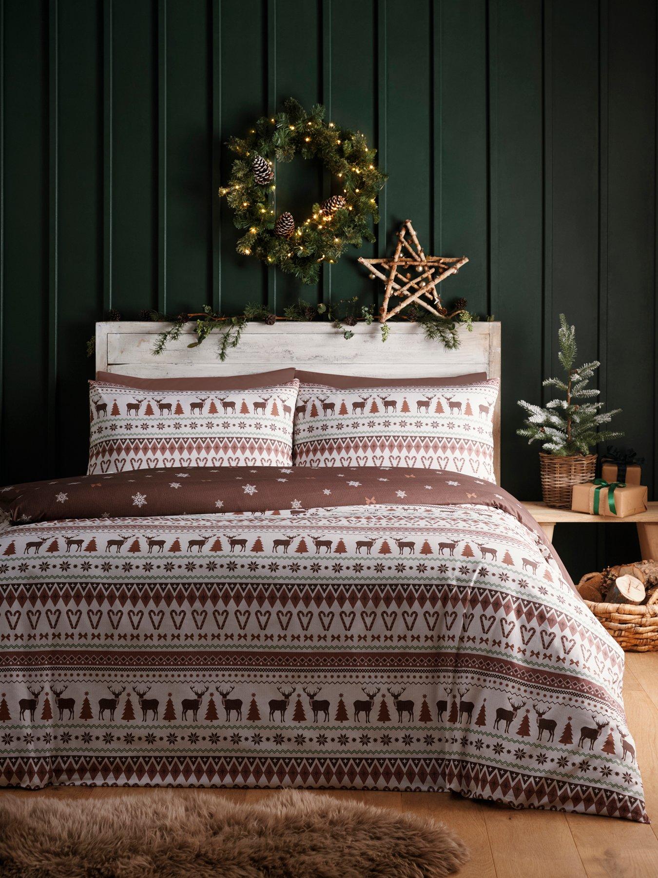 Fusion Christmas Fairisle Duvet Cover Set In Natural