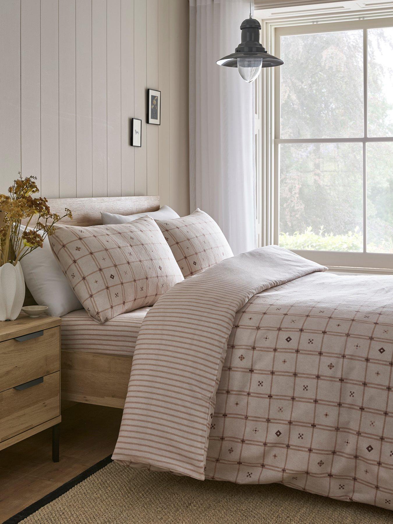 Dreams & Drapes Cottage Check Duvet Cover Set In Natural