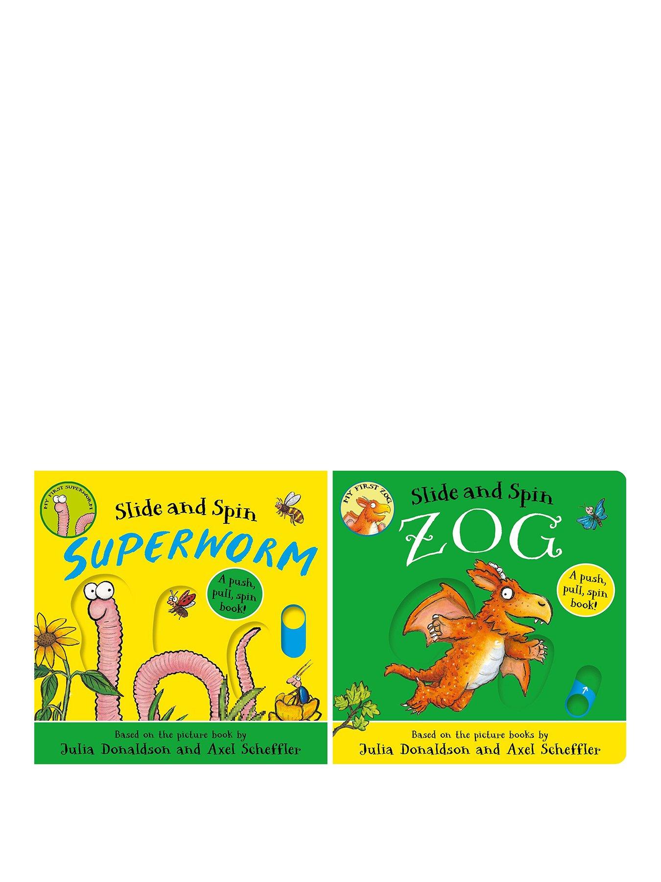 Image 1 of 5 of Julia Donaldson Slide And Spin Superworm And Zog Board Book Bundle