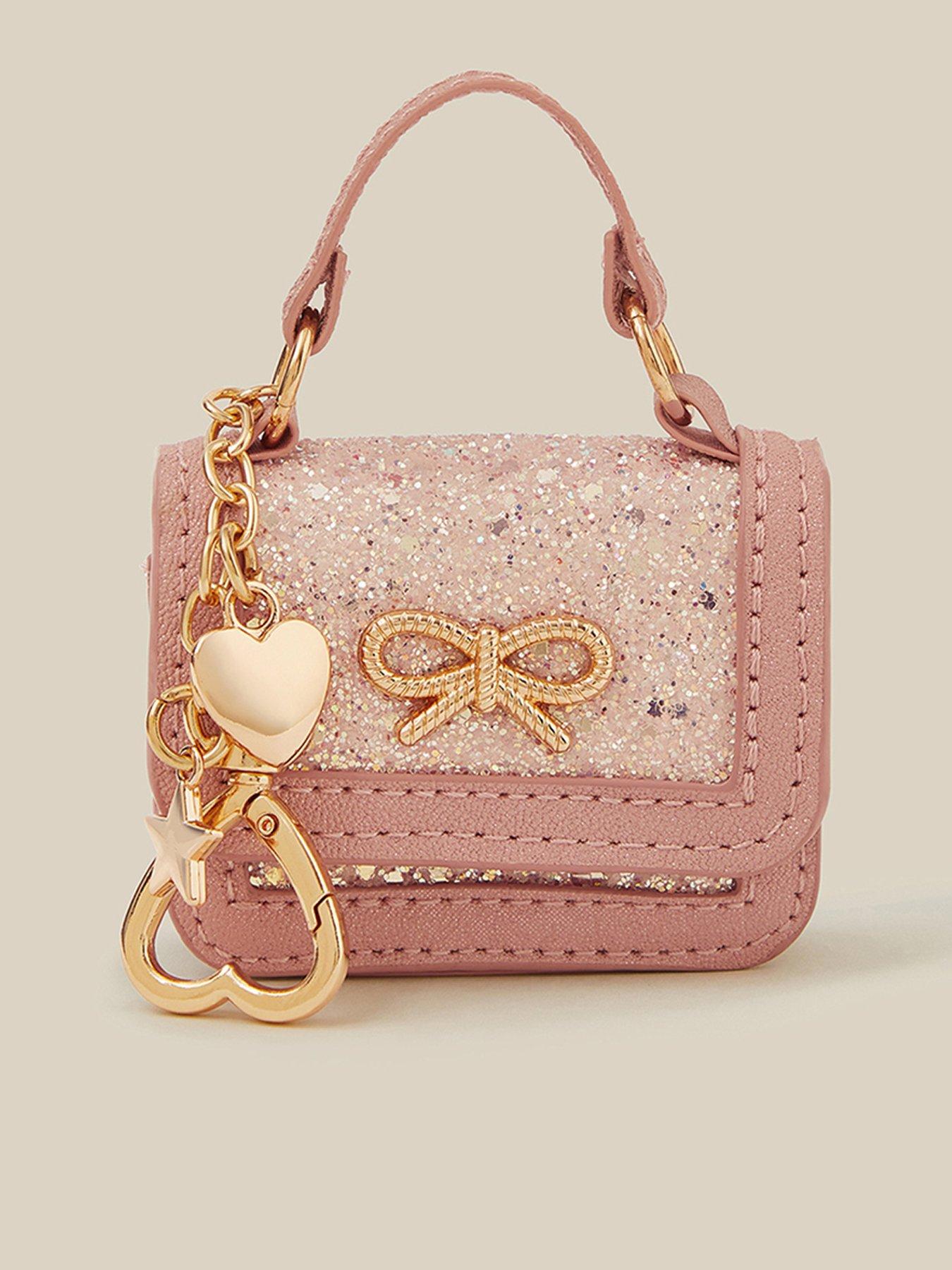 Monsoon Girls Ultra Mini Glitter Bag Charm - Pink