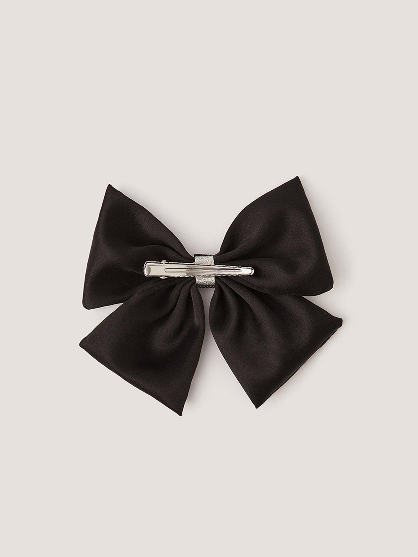 Image 2 of 3 of Monsoon Girls Layer Satin Bow Clip - Black
