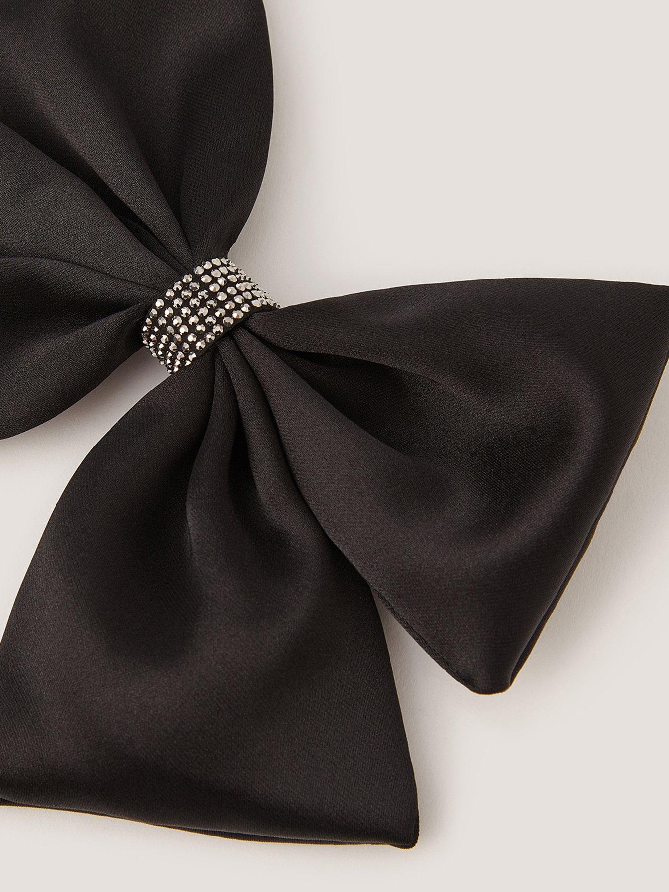 Image 3 of 3 of Monsoon Girls Layer Satin Bow Clip - Black