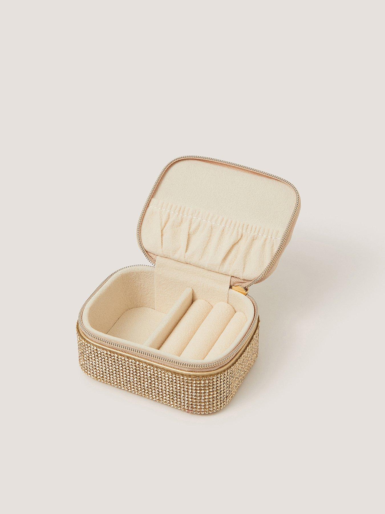 Image 2 of 3 of Monsoon Girls' Mini Rhinestone Jewellery Box - Gold