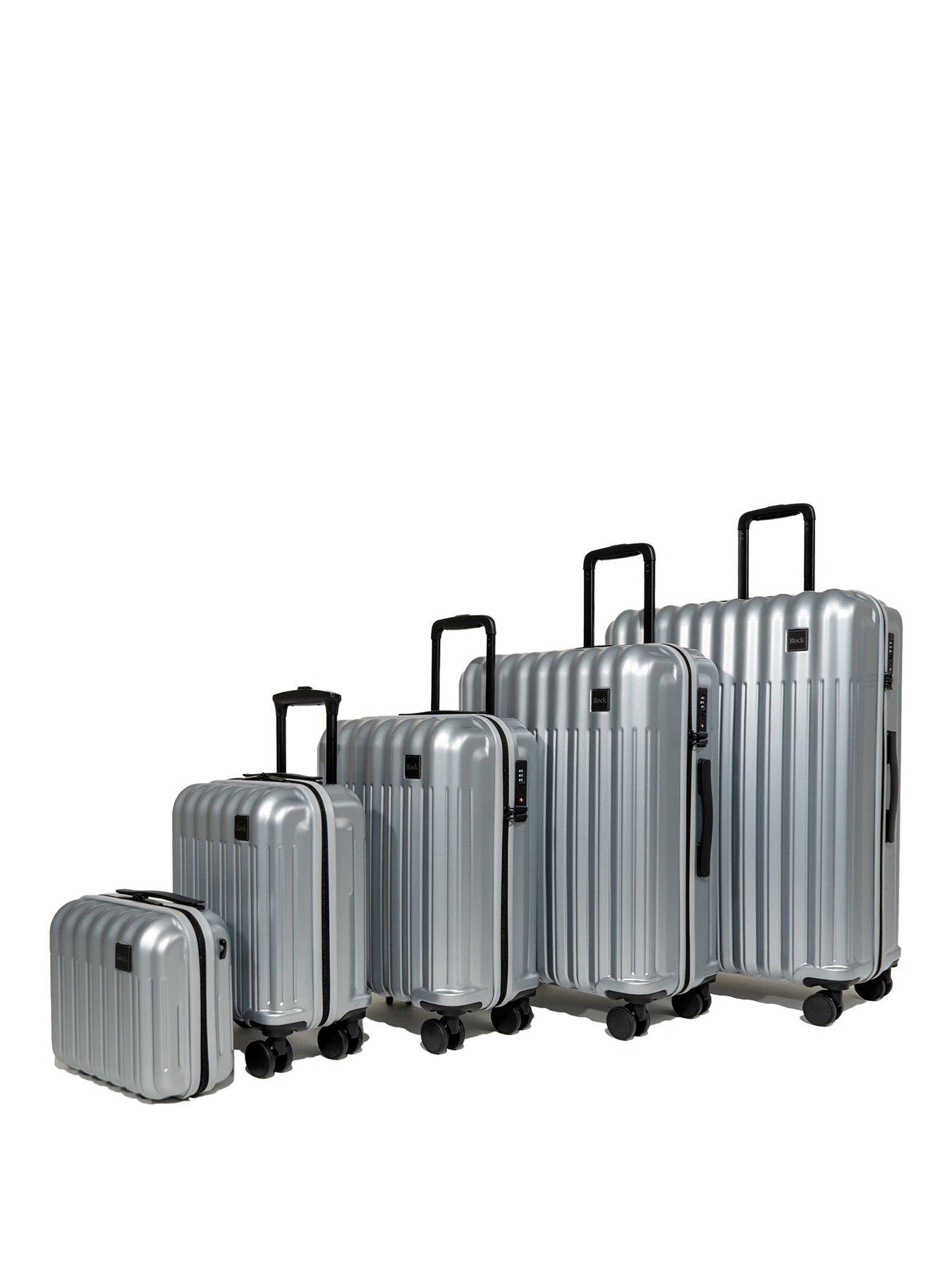Image 1 of 7 of Rock Luggage Luna Silver 5pc Set Suitcases