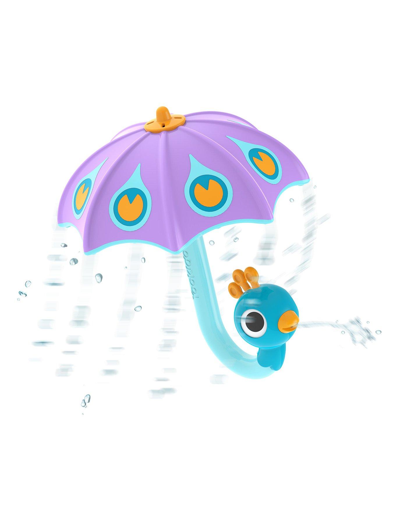 Image 2 of 4 of Yookidoo Fill 'N' Rain Peacock Umbrella- Purple