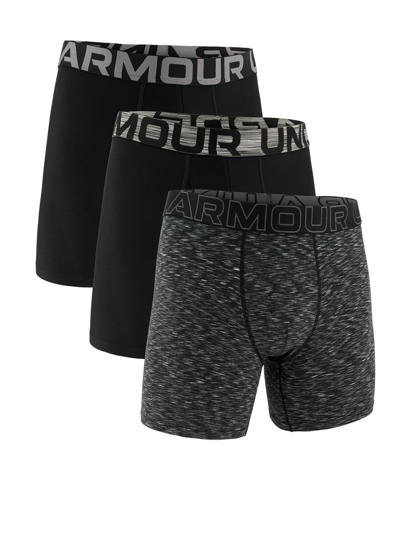 Under Armour Mens Performance Tech - Graphic 6-Inch 3-Pack Of Boxers - Black