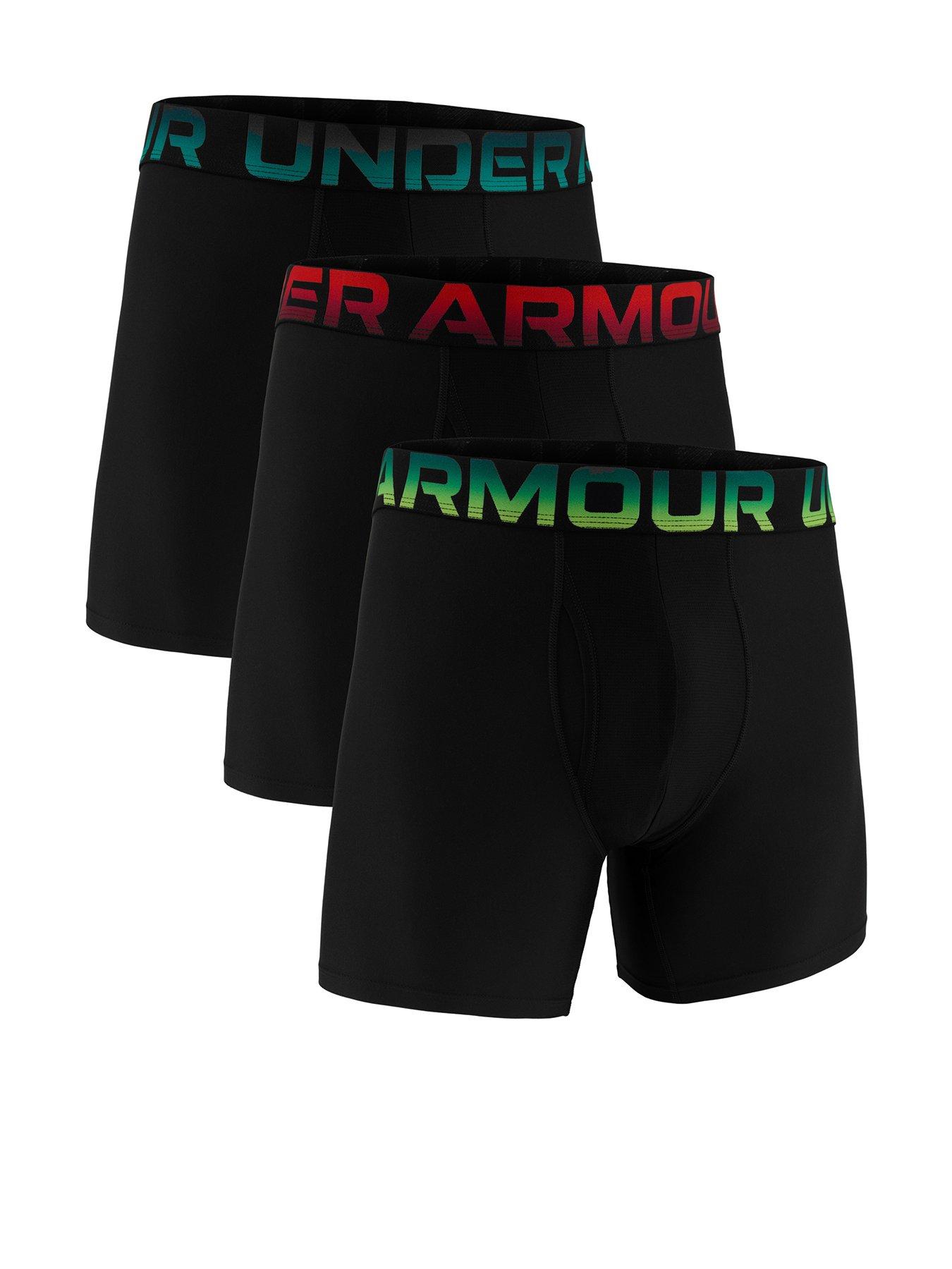 Under Armour Mens Performance Tech - 6-Inch 3-Pack Of Boxers - Black