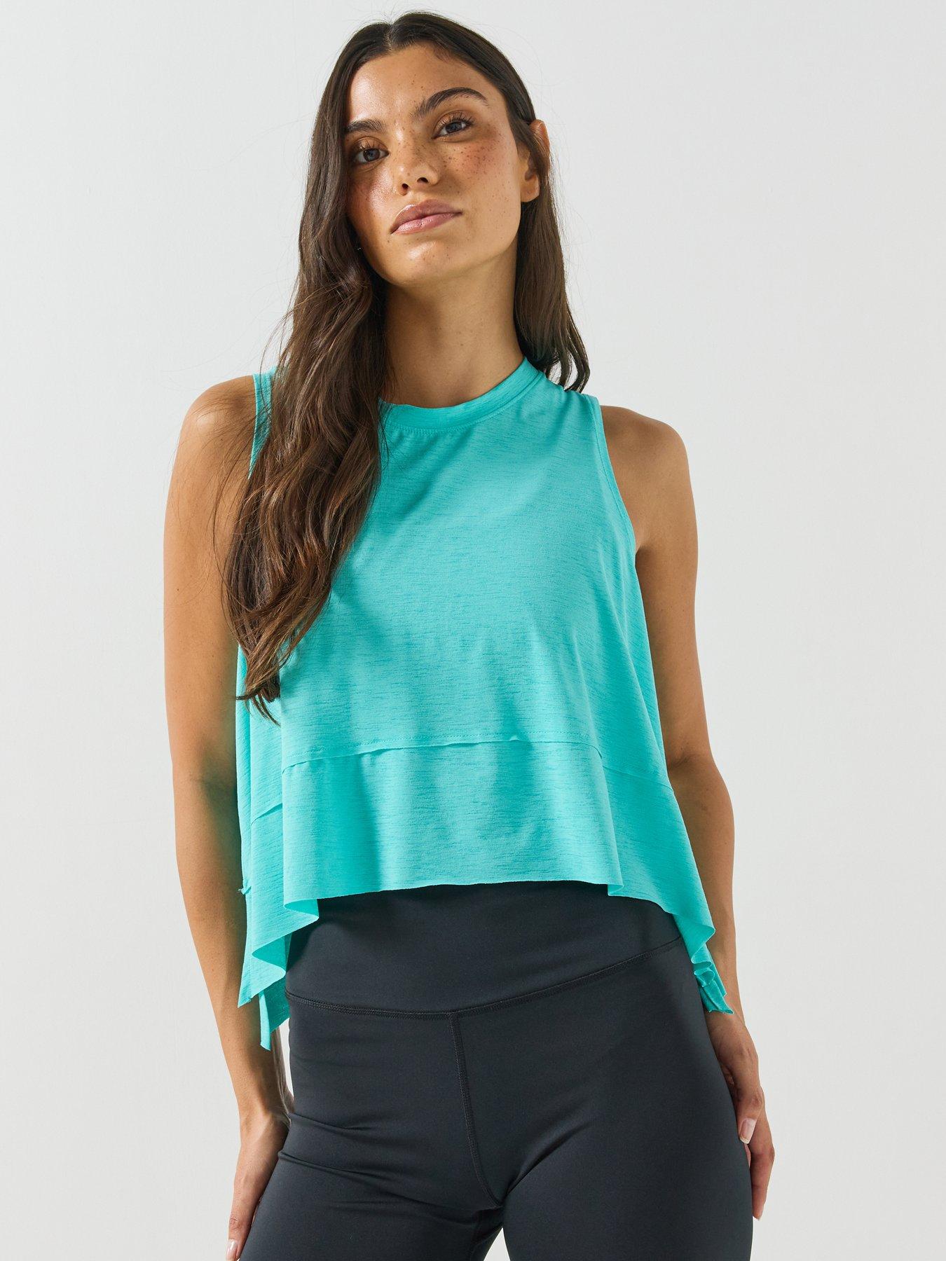 Image 4 of 6 of FP Movement Womens Training Flowy Layered Hem Tank Top - Blue